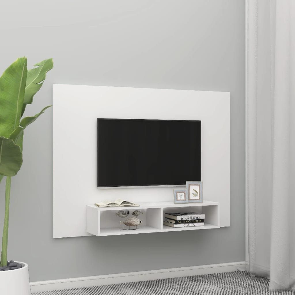 furnicato TV-Schrank TV-Wandschrank Weiß 135x23,5x90 cm Holzwerkstoff