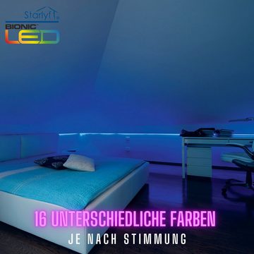 Starlyf LED Stripe Bionic LED Lichterkette, LED Lichtband, Farbwechsel Leiste, 16 Farben, 4 Modi, Fernbedienung