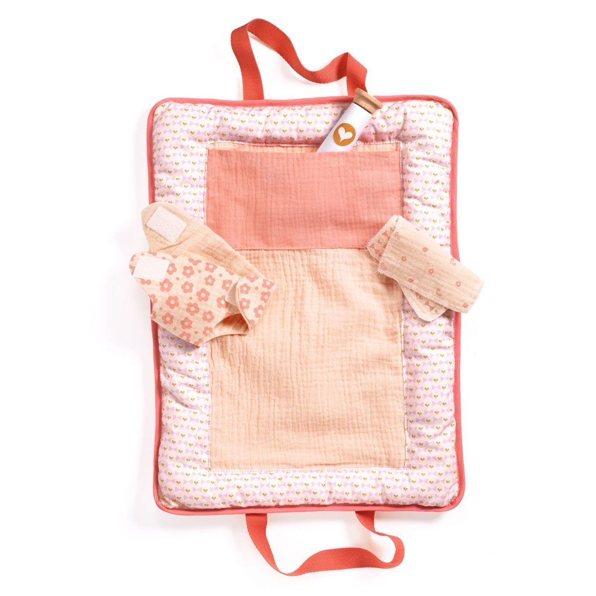 DJECO Puppen Wickeltasche POMEA Wickeltasche geöffnet Wickelauflage