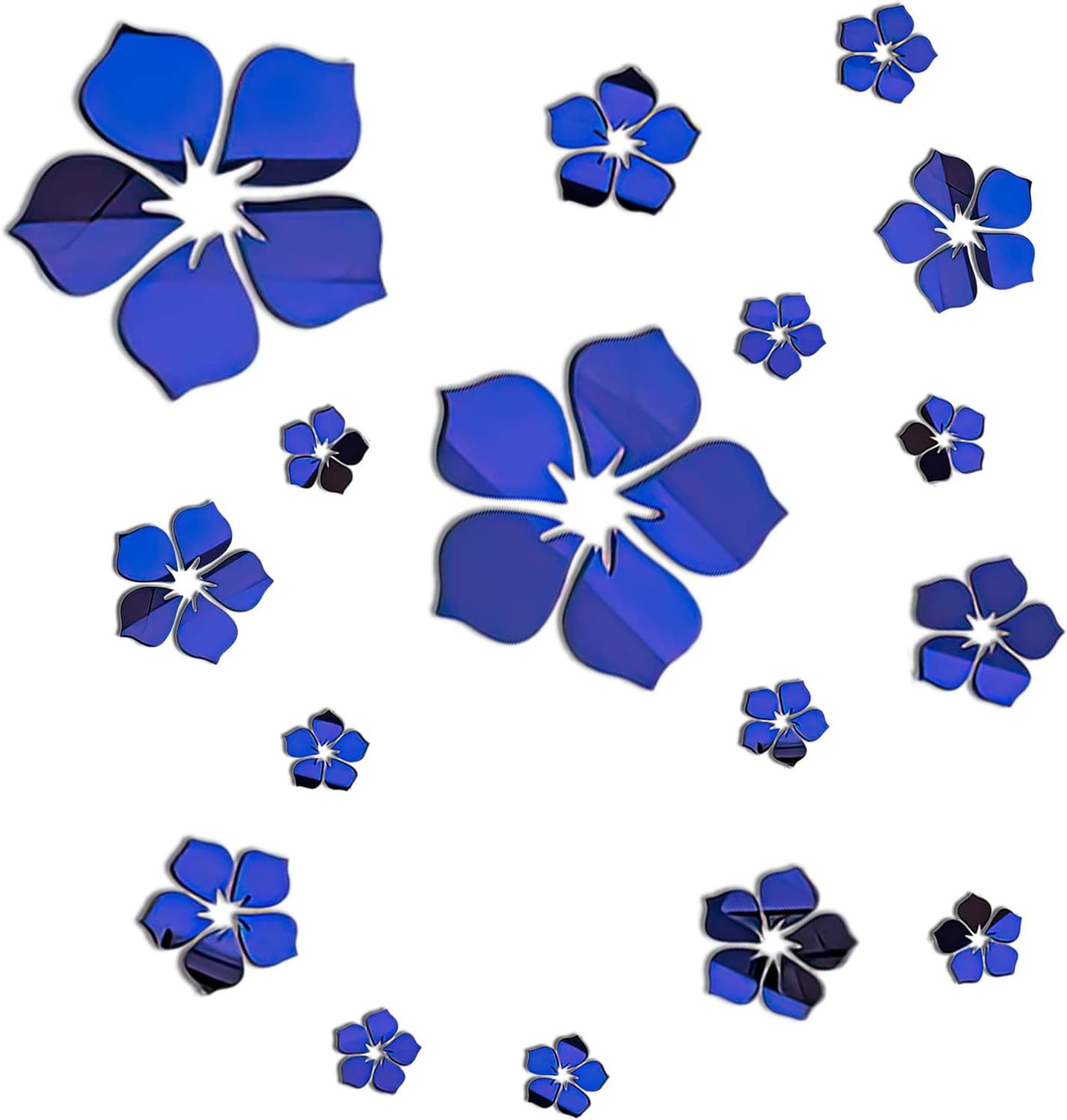 Mrilary Wandspiegel 18 Stück Wandtattoo Acryl Blumen 3D Spiegel Wandaufkleber Wanddeko, Spiegel Wandaufkleber für Wohnzimmer Schlafzimmer Badezimmer Büro
