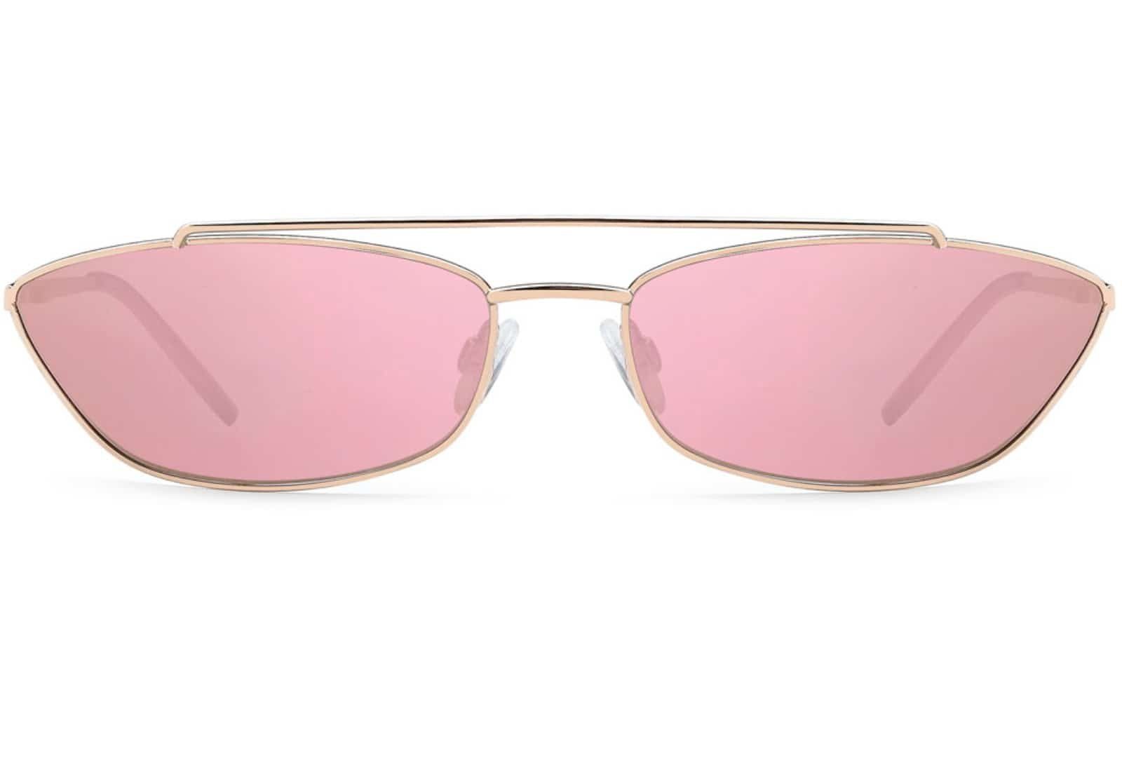 Rundglas mit und (1-St) Eyewear silber-hellblau Sonnenbrille rosa-grün, schwarzen, BEZLIT Designer silber-verspiegelt Sonnenbrille Damen