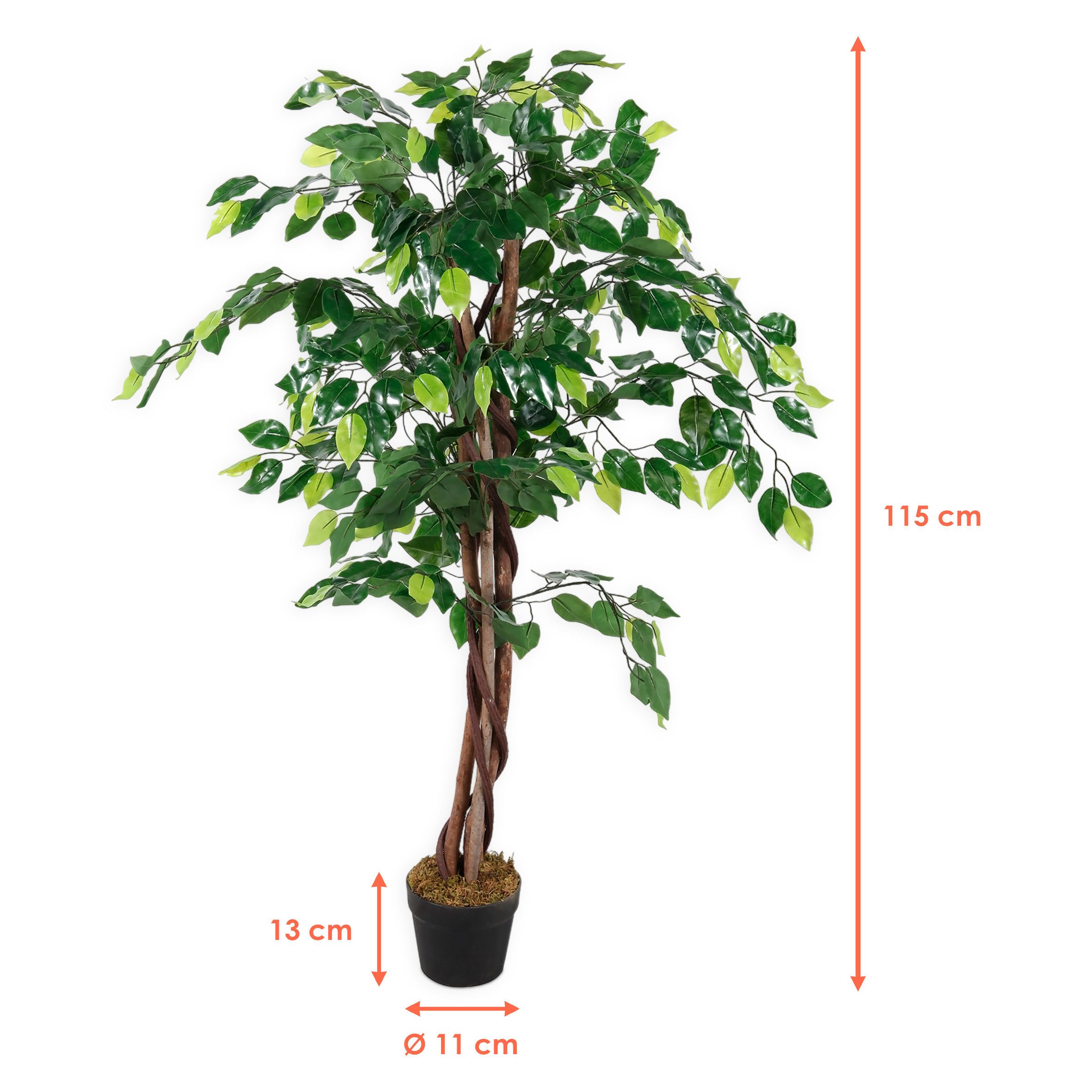 Künstliche Zimmerpflanze Kunstpflanze im Blumentopf 115cm günstig online kaufen