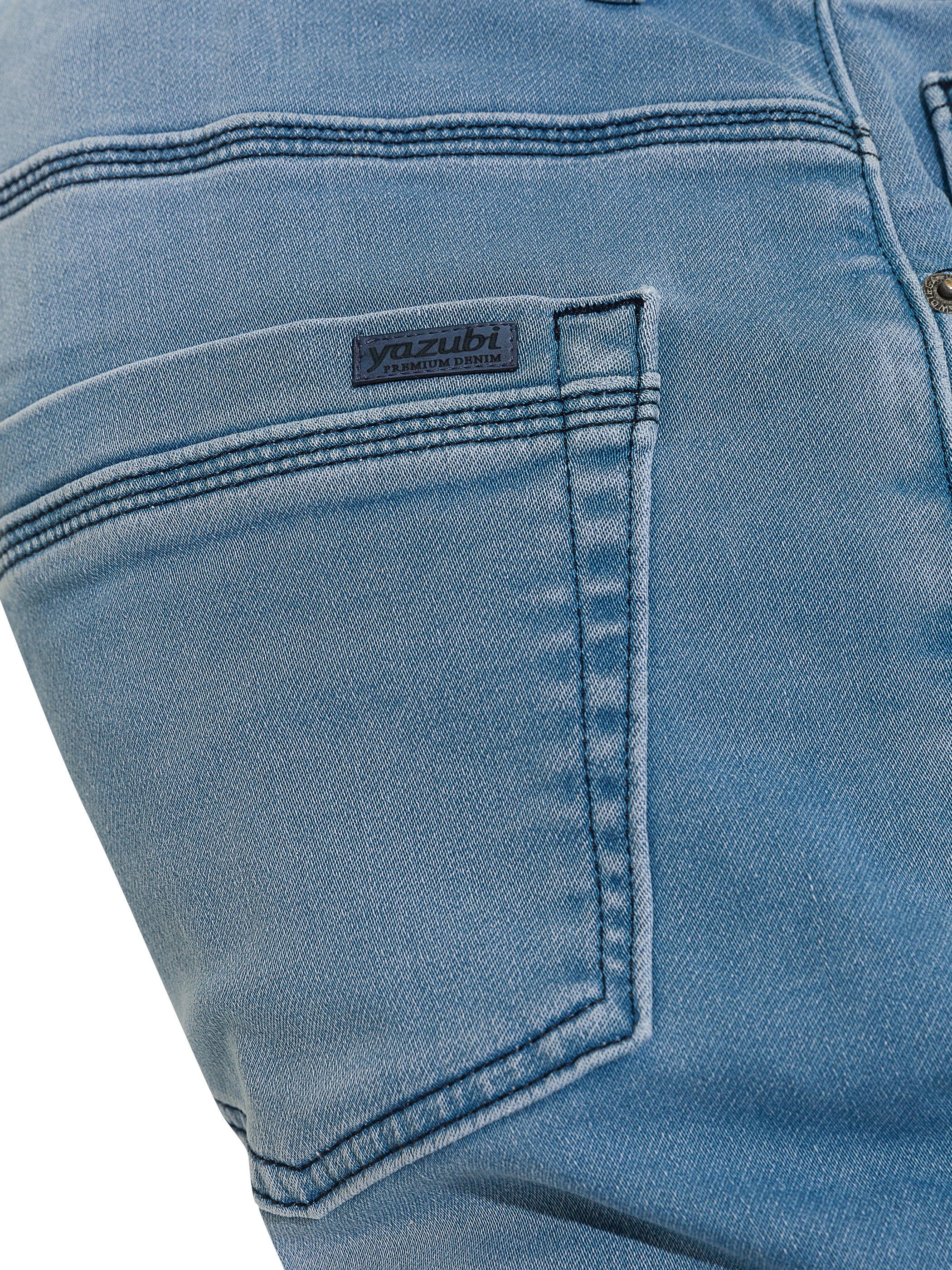 Yazubi Slim-fit-Jeans Herren Sweathose in Jeansoptik Erik Schmale Jeans, mit Stretch-Anteil