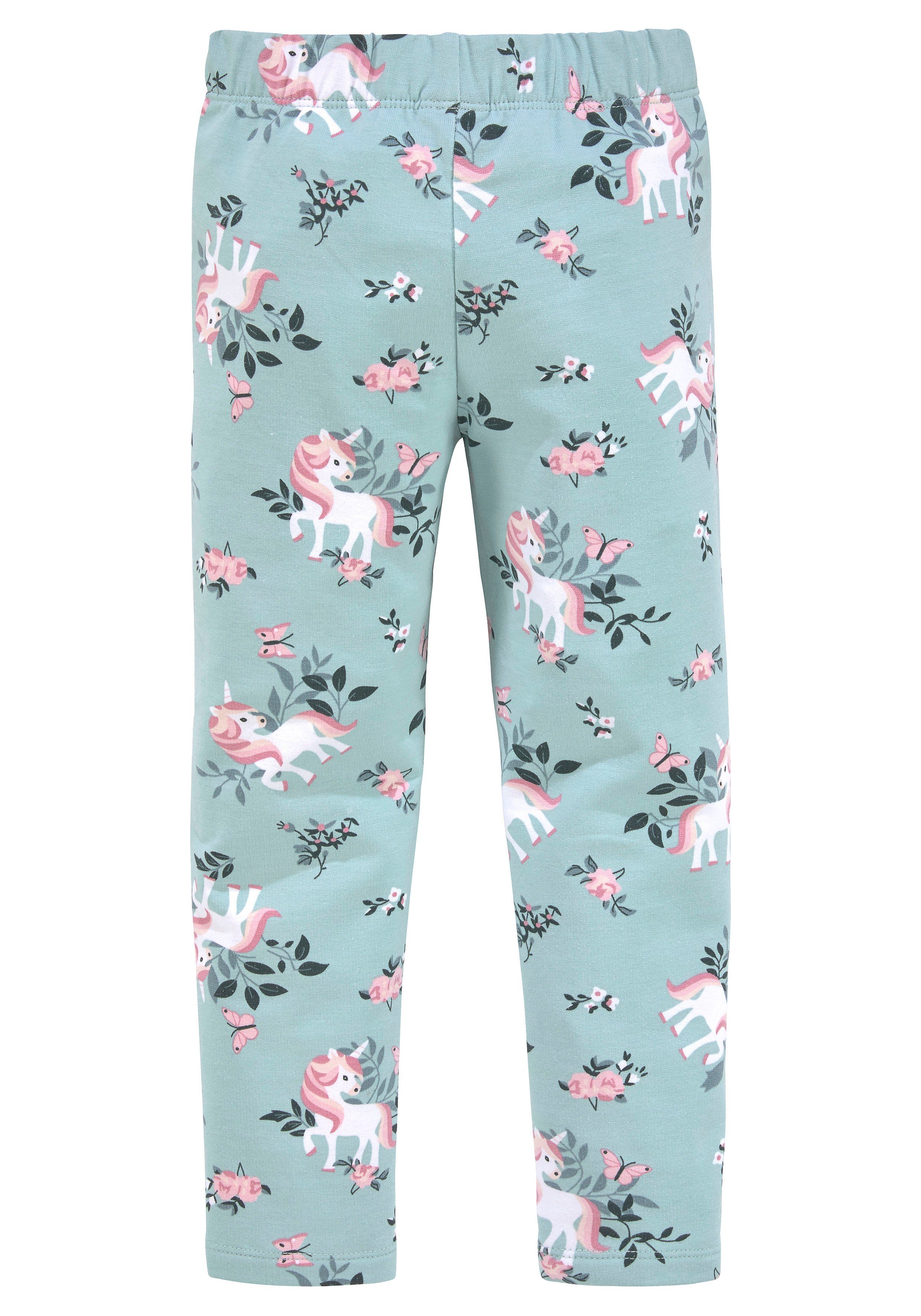 KIDSWORLD Sweatleggings Einhorn angeraut innen kuschelig