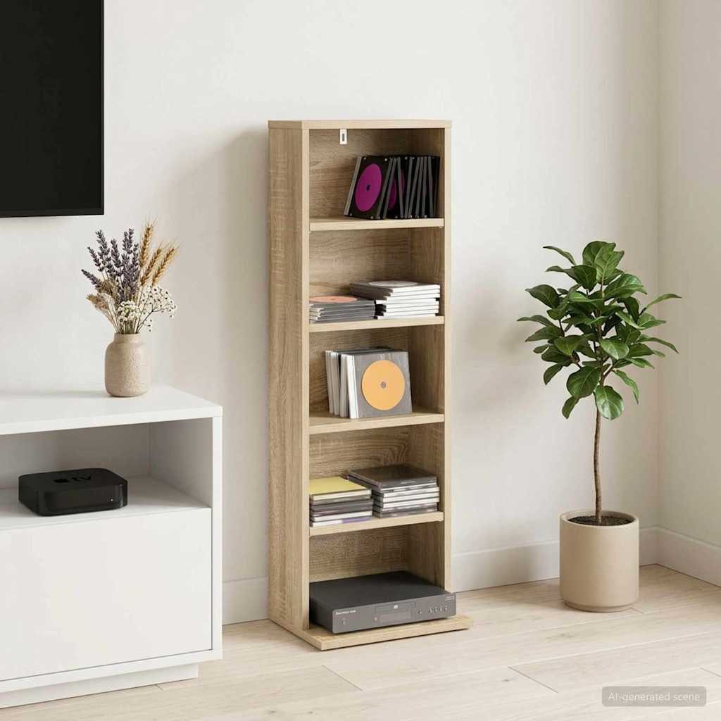 vidaXL Schranksystem CD Regal Sonoma-Eiche 33 x 23,5 x 97,5 cm Holzwerkstoff (1-St)