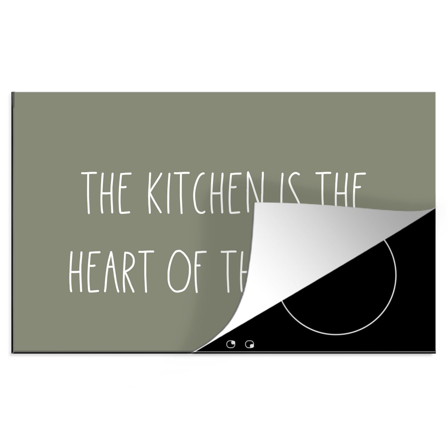 MuchoWow Herdblende-/Abdeckplatte Sprichwörter - Küche - Zitate - Die Küche ist das Herz des Hauses., Vinyl, (1 tlg), 83x51 cm, Ceranfeldabdeckung, Arbeitsplatte für küche