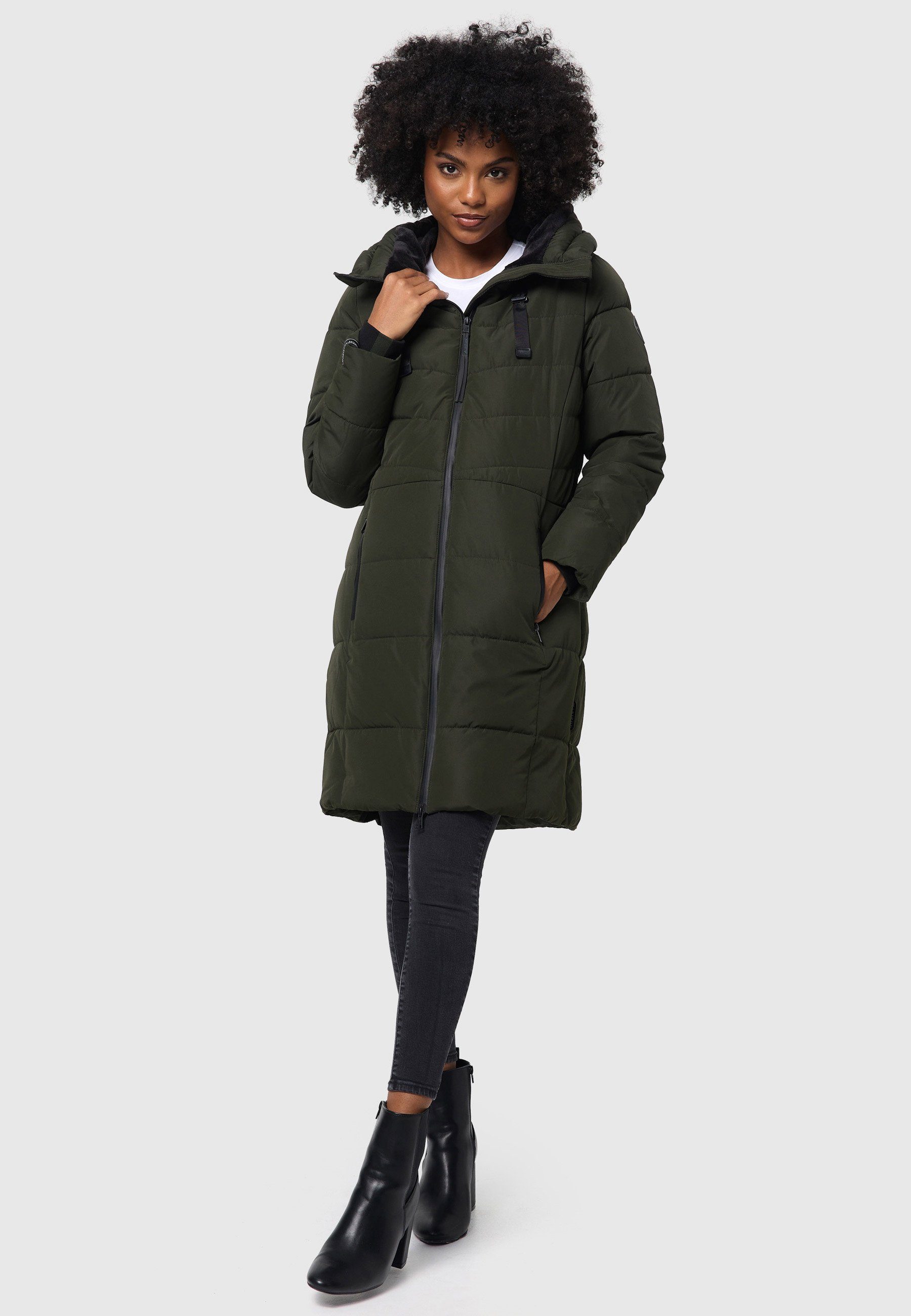 Marikoo Winterjacke Natsukoo XVI Stepp Mantel mit großer Kapuze
