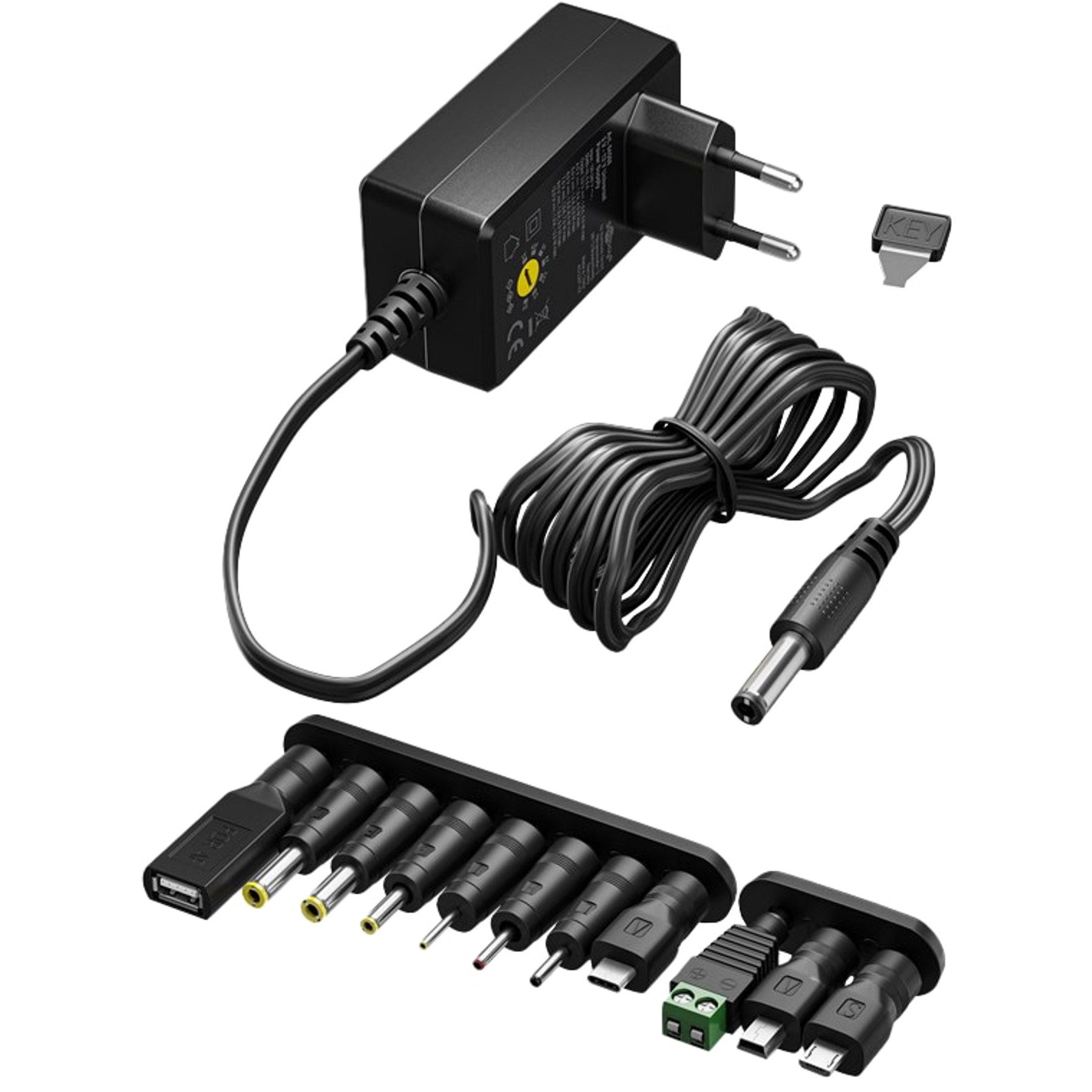Goobay GOOBAY Universal-Steckernetzteil 64569, 3...12 V-, 18 W, inkl. USB Universal-Netzteil