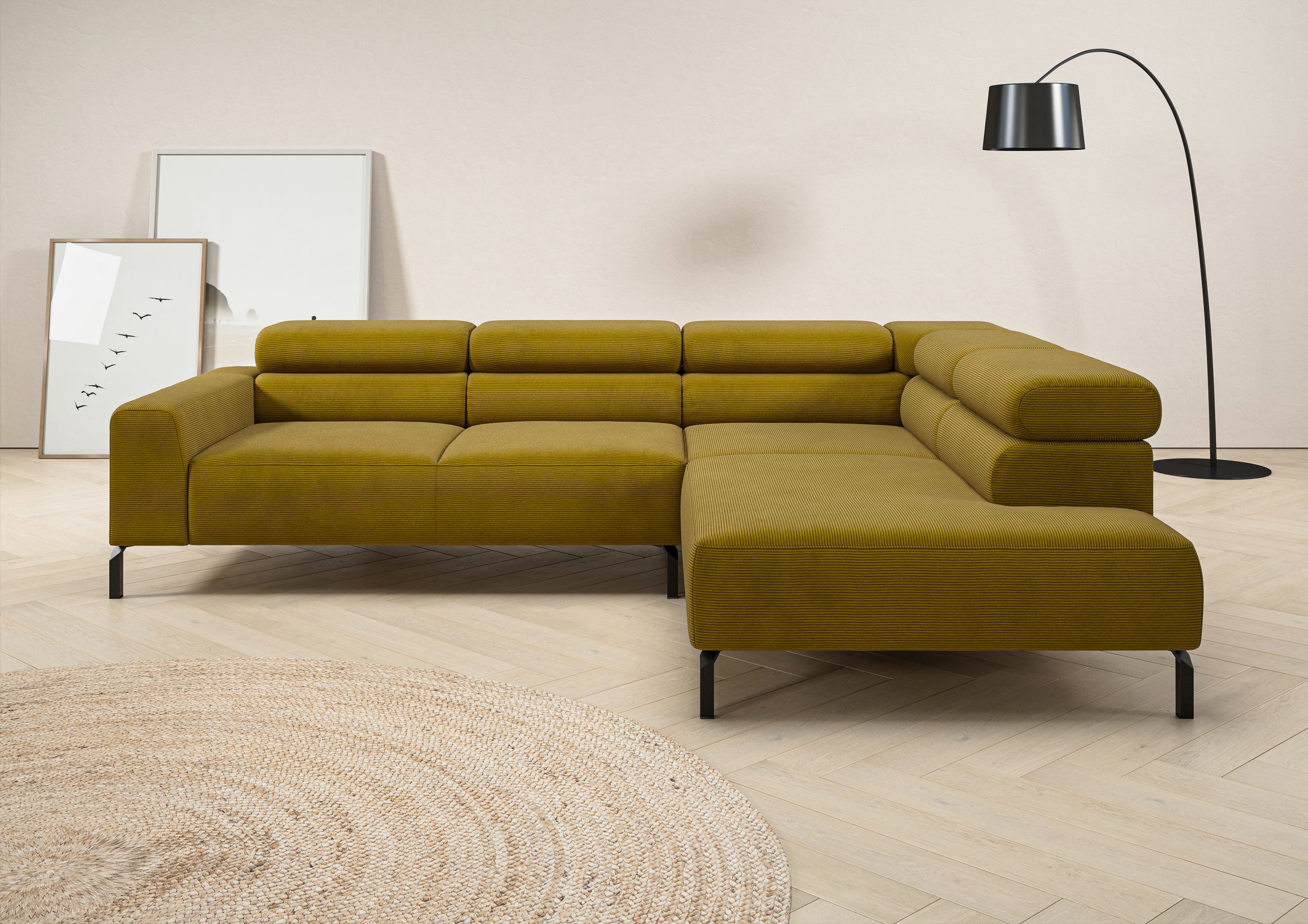 Places of Style Ecksofa "Antonelli, L-Form, inkl. Kopfteilverstellung, Brei günstig online kaufen