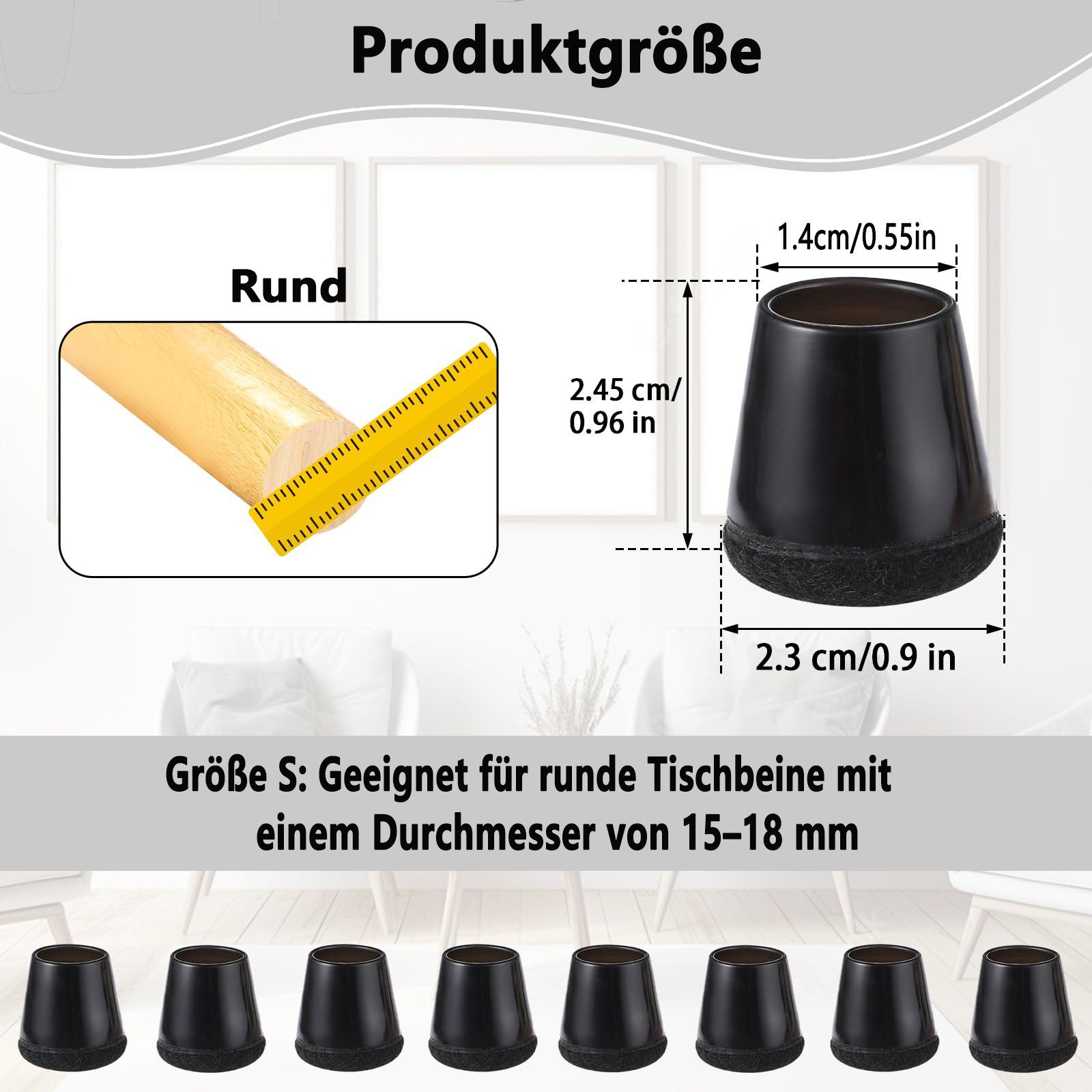 FOUORTUNATE-BEE Stuhlhusse Stuhlbeinkappen, Stuhlbeinschoner mit Filz, Schw günstig online kaufen