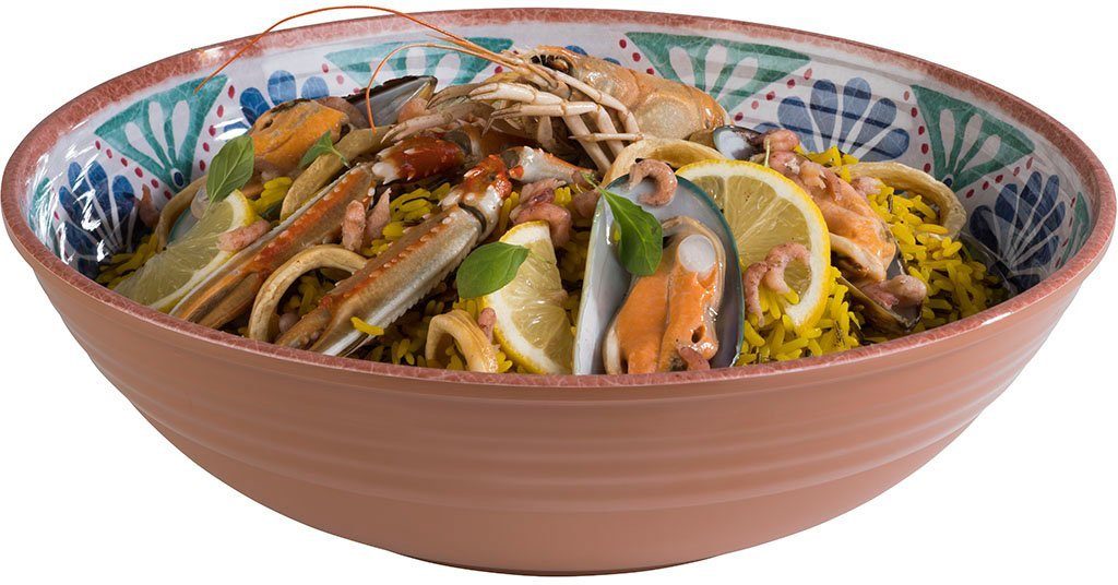 APS Salatschüssel Arabesque, Melamin, spanische Optik, Ø 31 cm, 3 Liter Inhalt, spülmaschinengeeignet