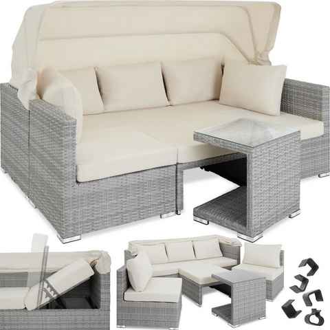 tectake Loungeset San Marino, (Set, 7-tlg), faltbares Dach