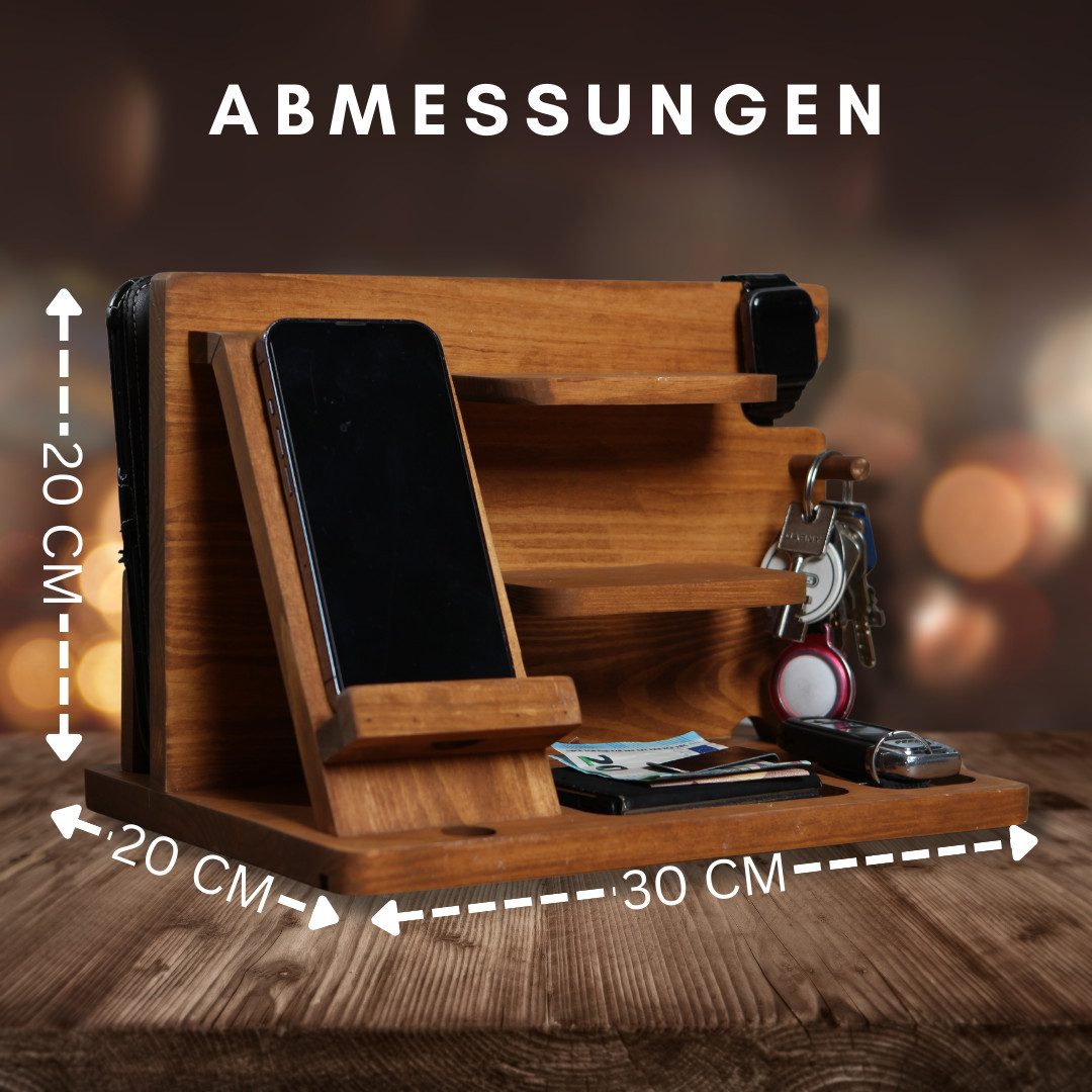 PEGSEN Nachttisch Organizer Schreibtisch - Aufbewahrung aus Holz mit Handyh günstig online kaufen