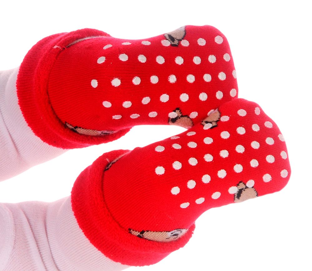 La Bortini Socken Baby Socken weihnachtliche Thermosocken Frottee socks mit ABS Erstlingssocken 17-19, genoppte Sohle
