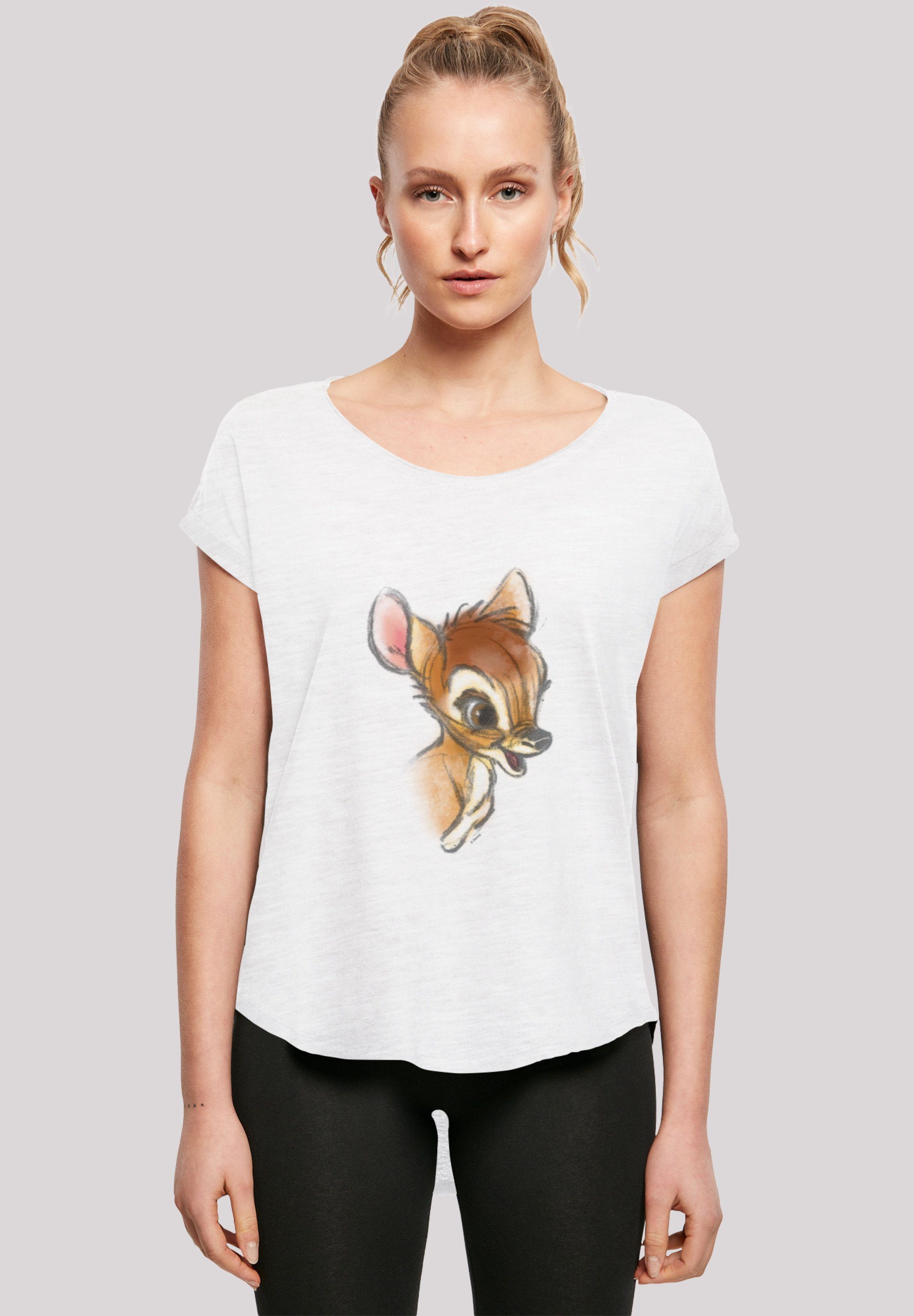 F4NT4STIC T-Shirt Bambi Damen,Premium Merch,Lang,Longshirt,Bedruckt Disney Zeichnung