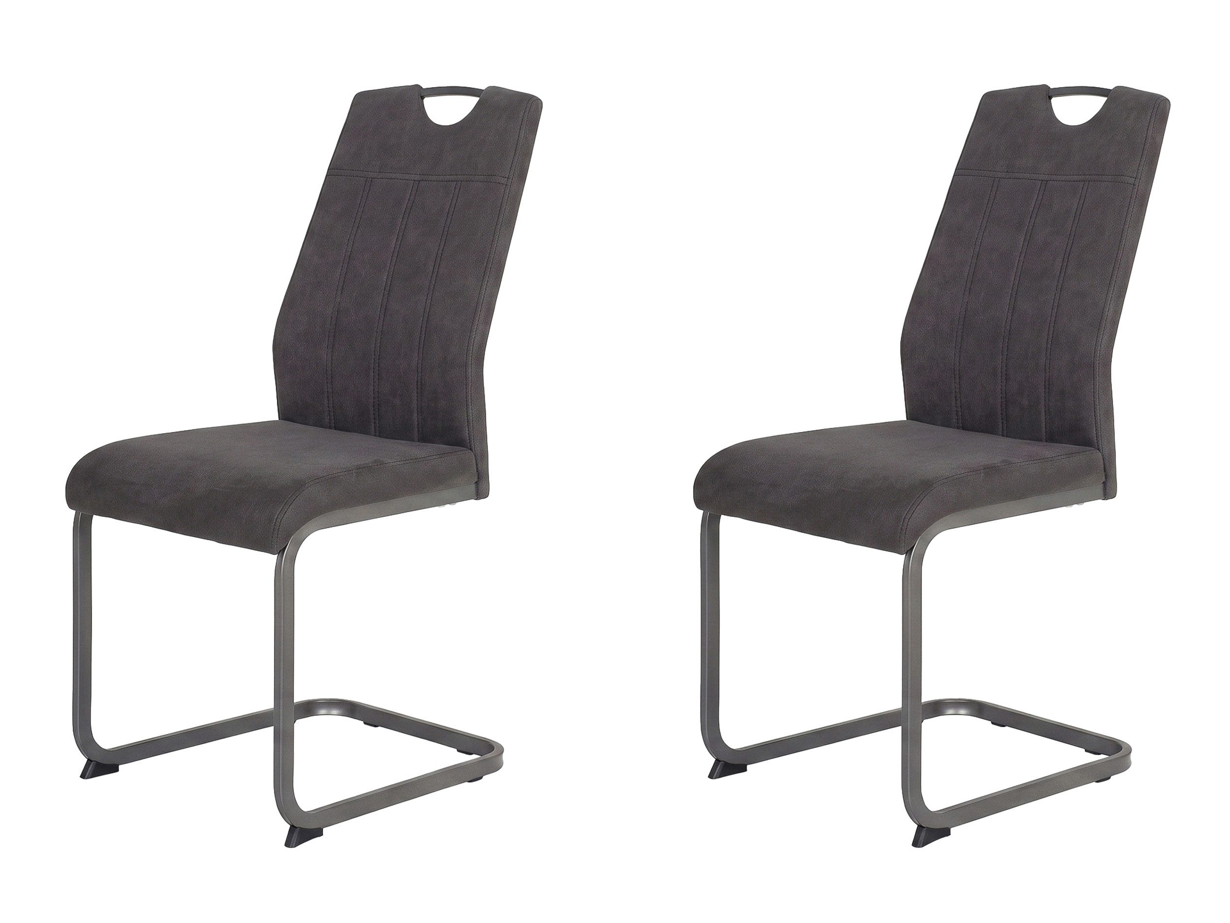 Die Möbelfundgrube® Freischwinger mit Microfaserbezug, 2er- oder 4er-Set, Esszimmerstühle »Christina«, Griffmulde · Metallgestell · belastbar bis 120 kg