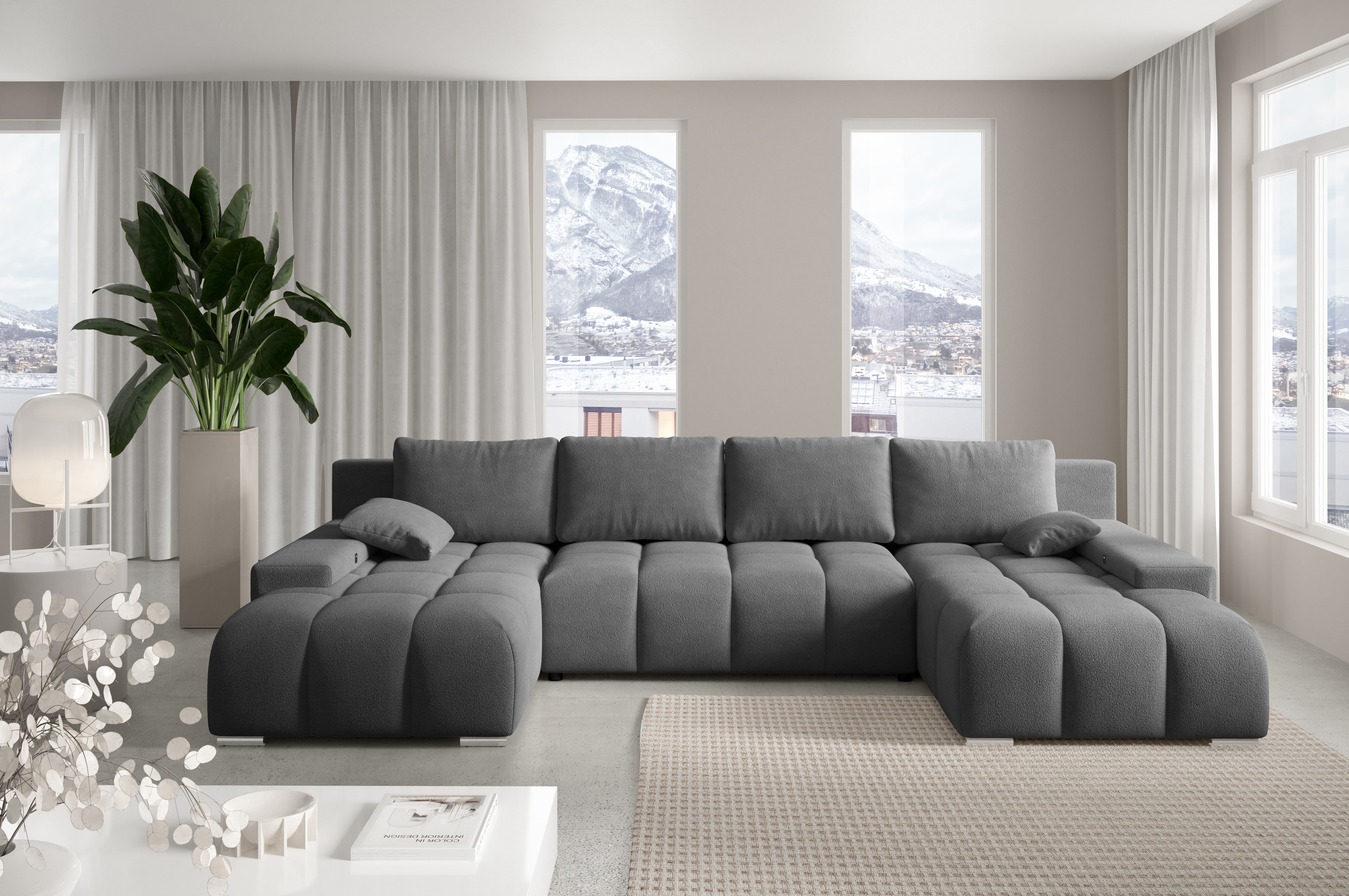 PROMETO Möbel Ecksofa Ecksofa Couch U-Form, günstig online kaufen