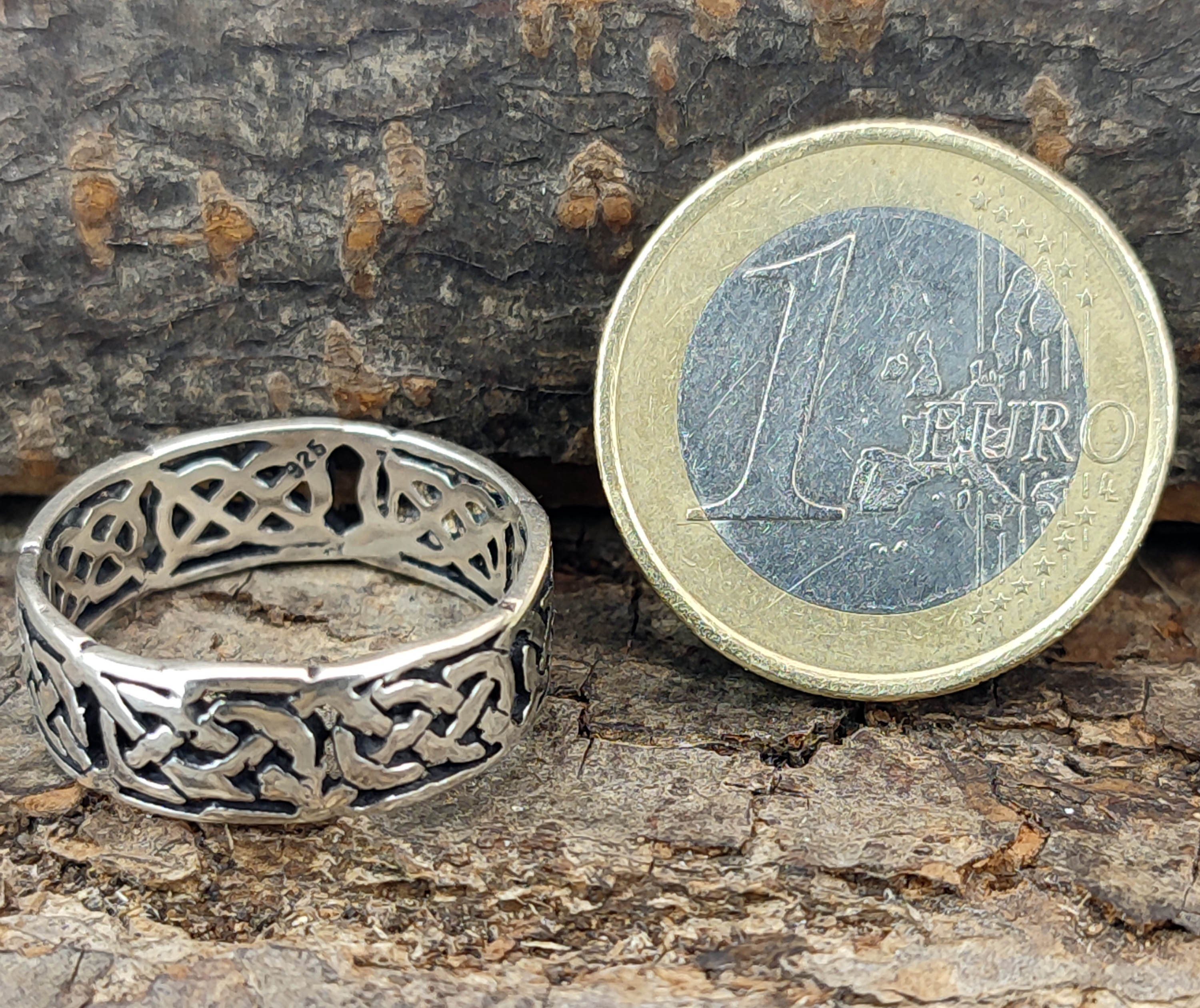 keltische Silber Keltenknoten Gr. Knoten of Fingerring Silberring Leather 925 Kiss 46-74 Ring