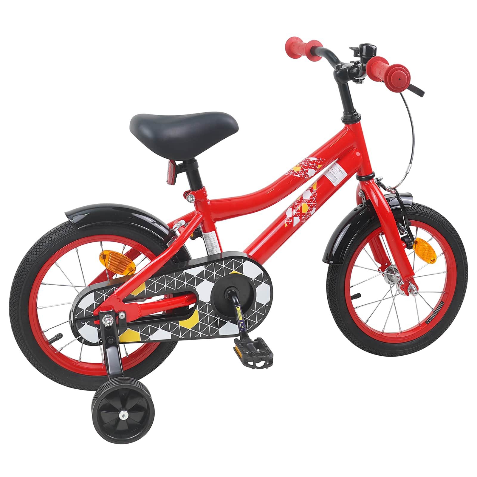 vidaXL Kinderfahrrad 90 x 49 x 67,5 cm Kinderfahrrad 12 Zoll für 2-4 Jahre alt Rot Stützräd