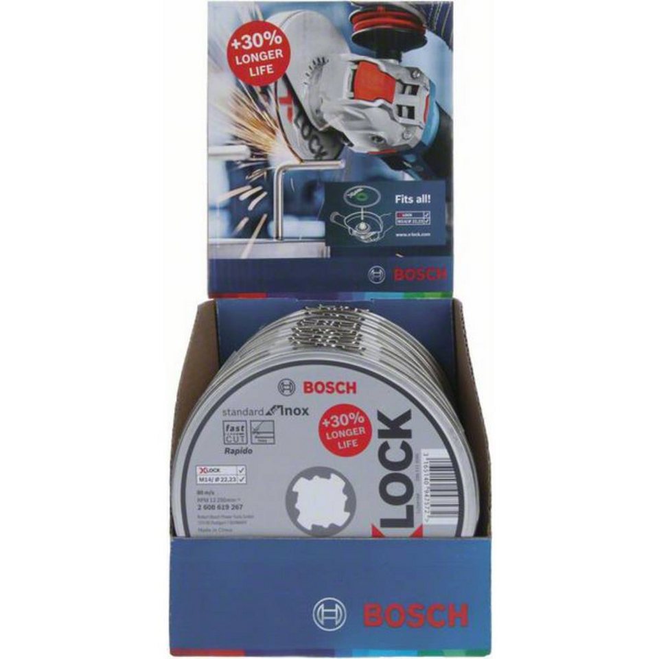 BOSCH Trennscheibe Trennscheibe X-LOCK gerade Standard for Inox WA, Zudem  ist die Scheibe frei von Eisen, Schwefel und chlorierten Füllstoffen