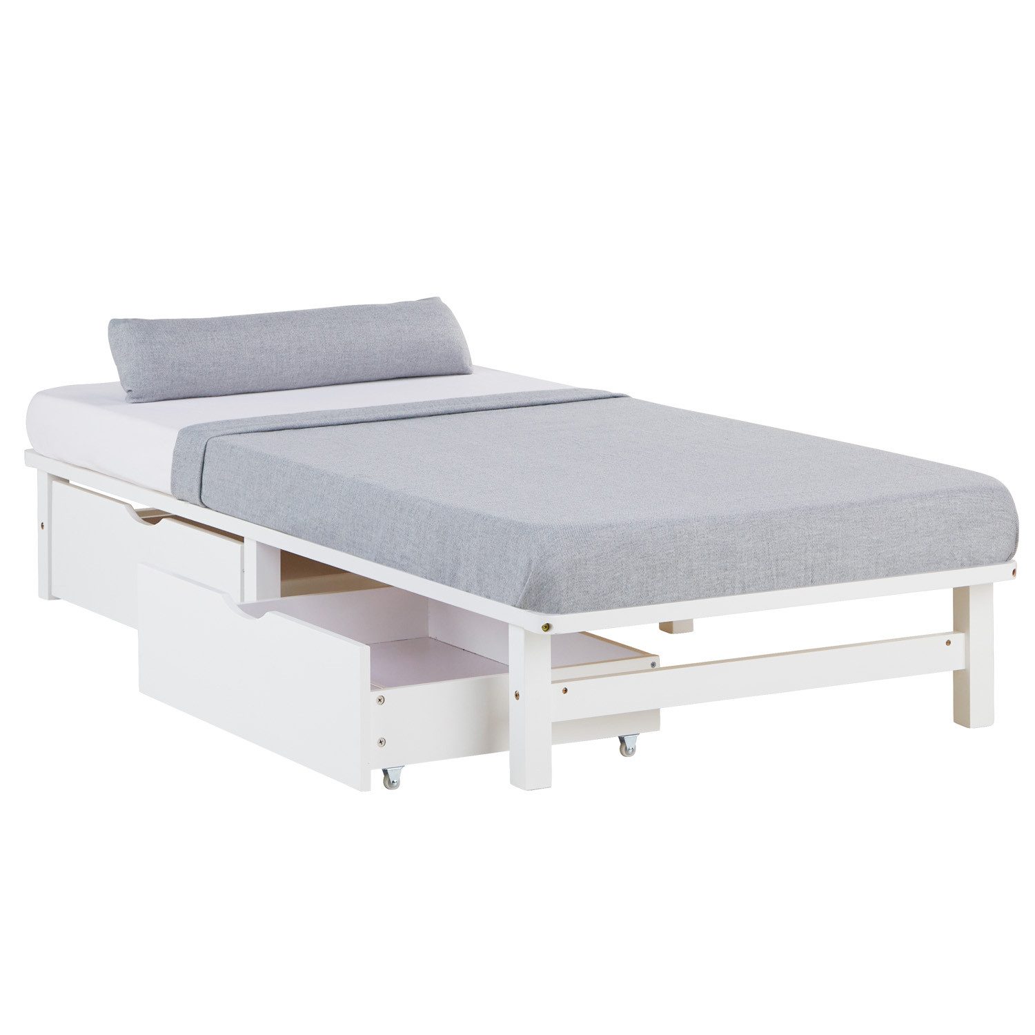 Homestyle4u Bettschubkasten Bettkasten 2er Set Holz Aufbewahrung mit Rollen Bettschublade Bett (2er Set, 2 St., 2 Bettkästen/2x Bettkasten/Schublade), B/H/T 72 x 12 x 52 cm, Stauraum