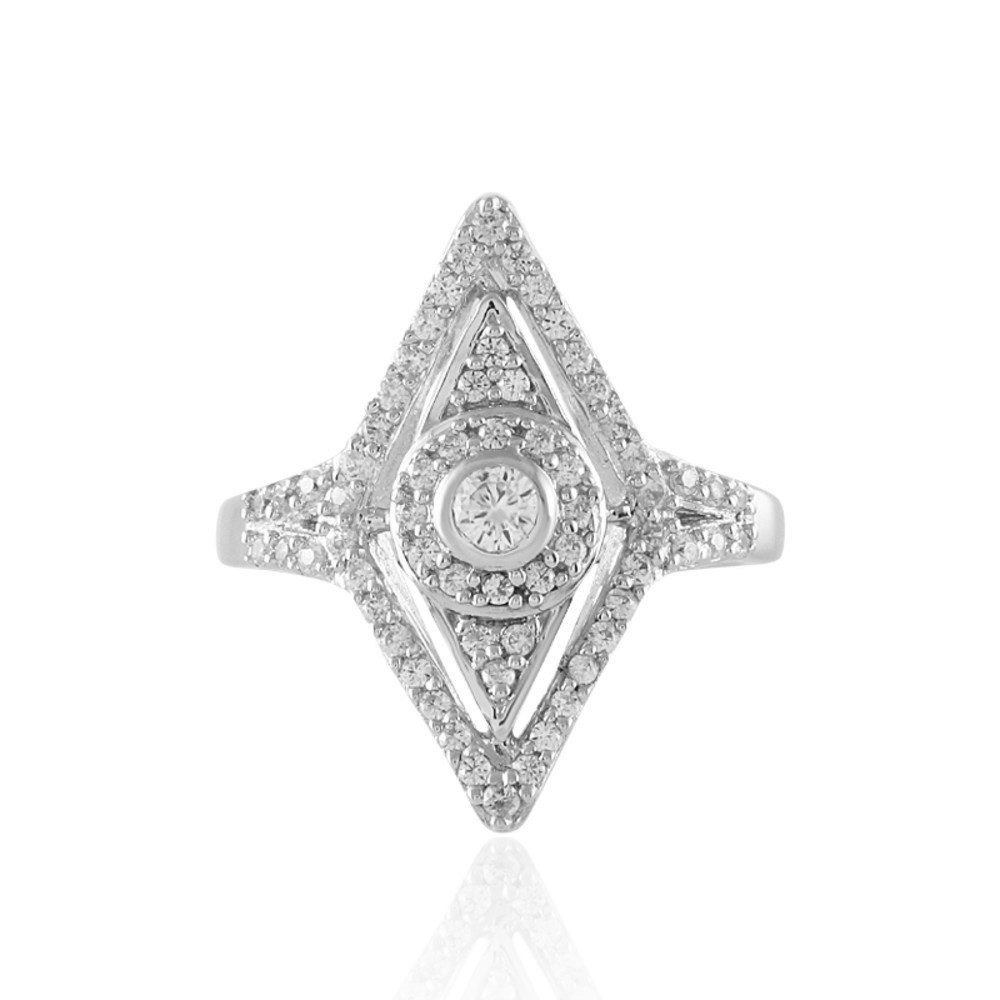Cavill Silberring Cavill Zirkonring 0,68 ct, rhombusförmig, 925 Silber, Damen Schmuck (1-tlg)