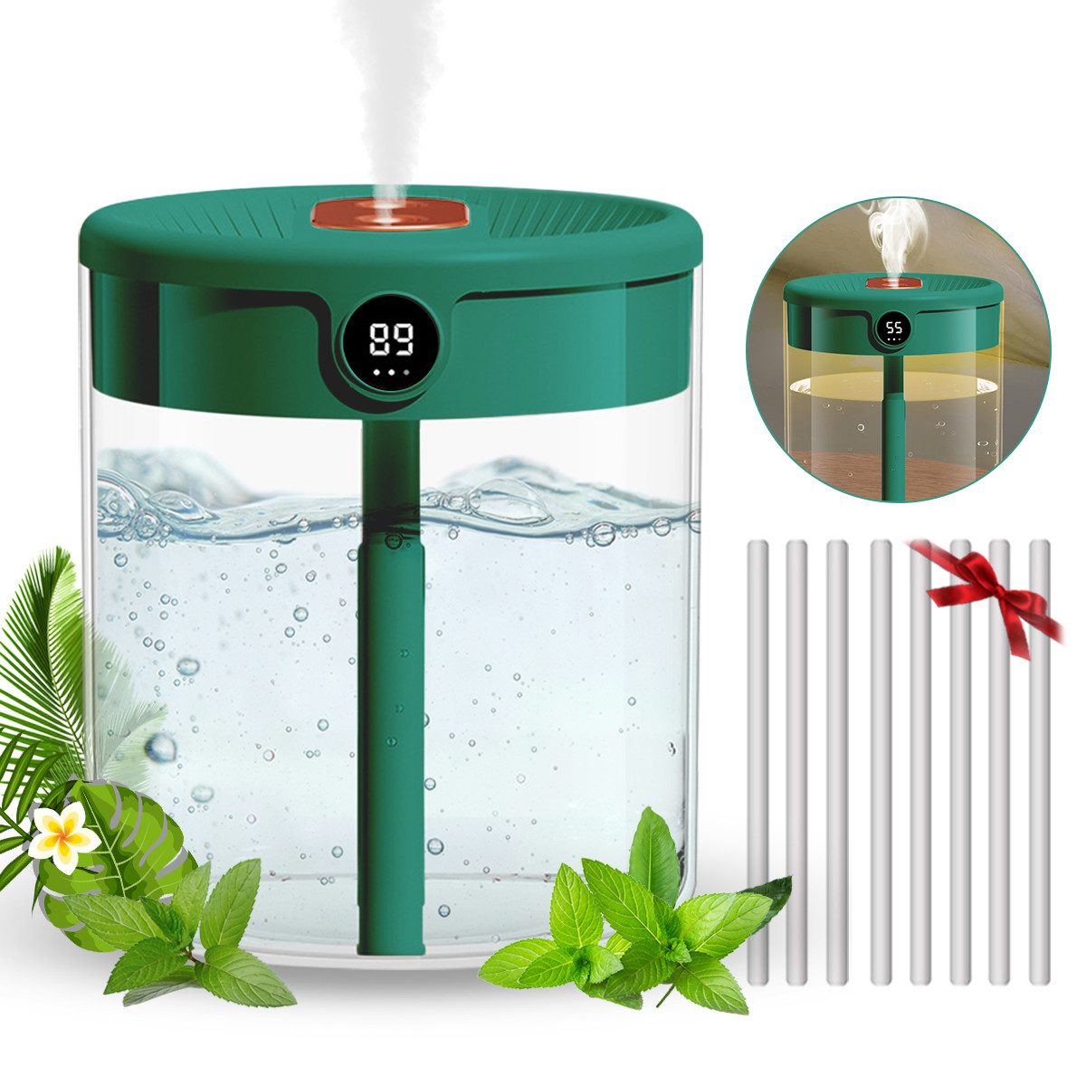Luftbefeuchter Smarter Luftbefeuchter Kaltnebel 26dB Doppeldüsen BPA-frei 20 Stunden