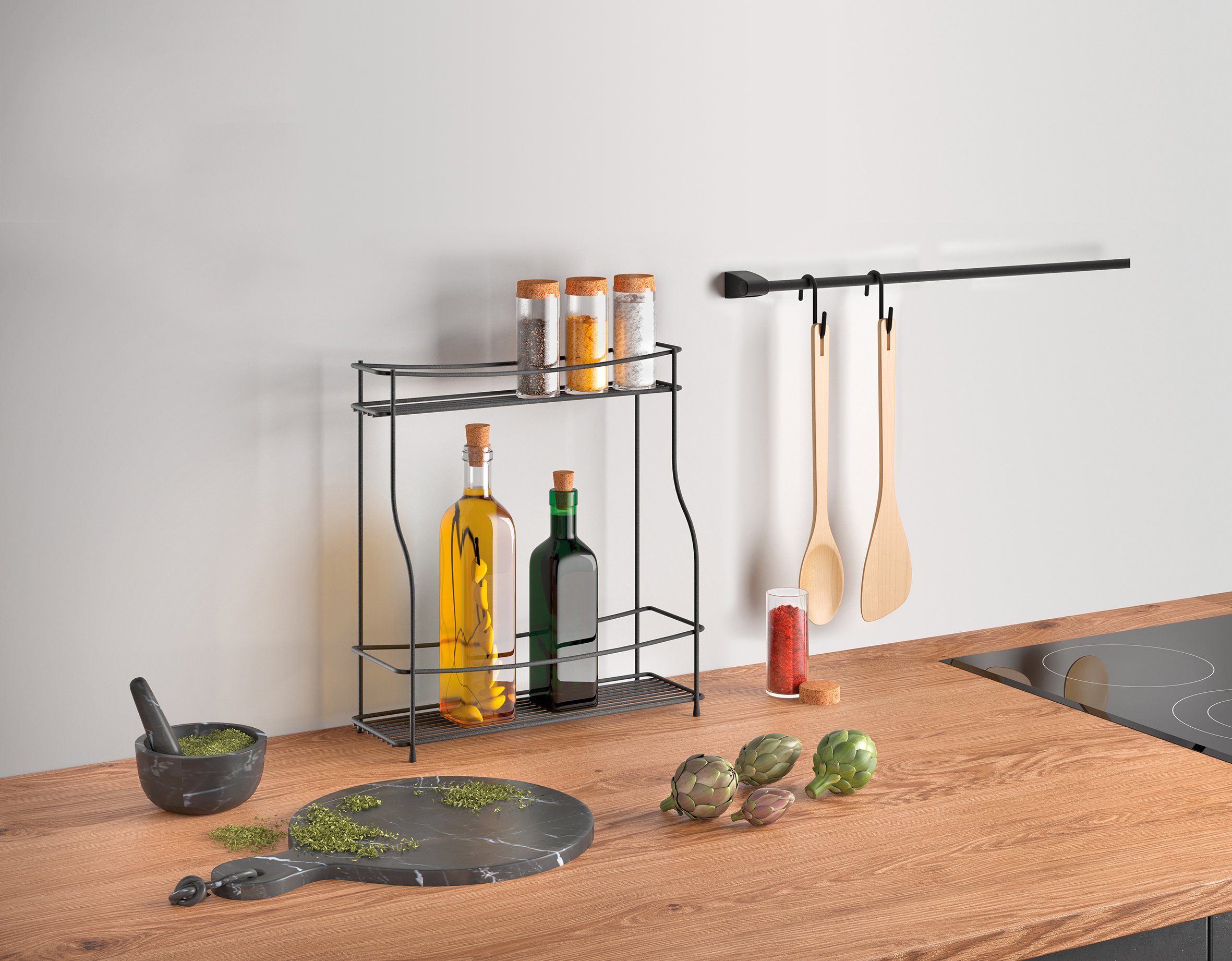 Metaltex Gewürzregal, 1-tlg., Industrial Look, 2 Ablageflächen