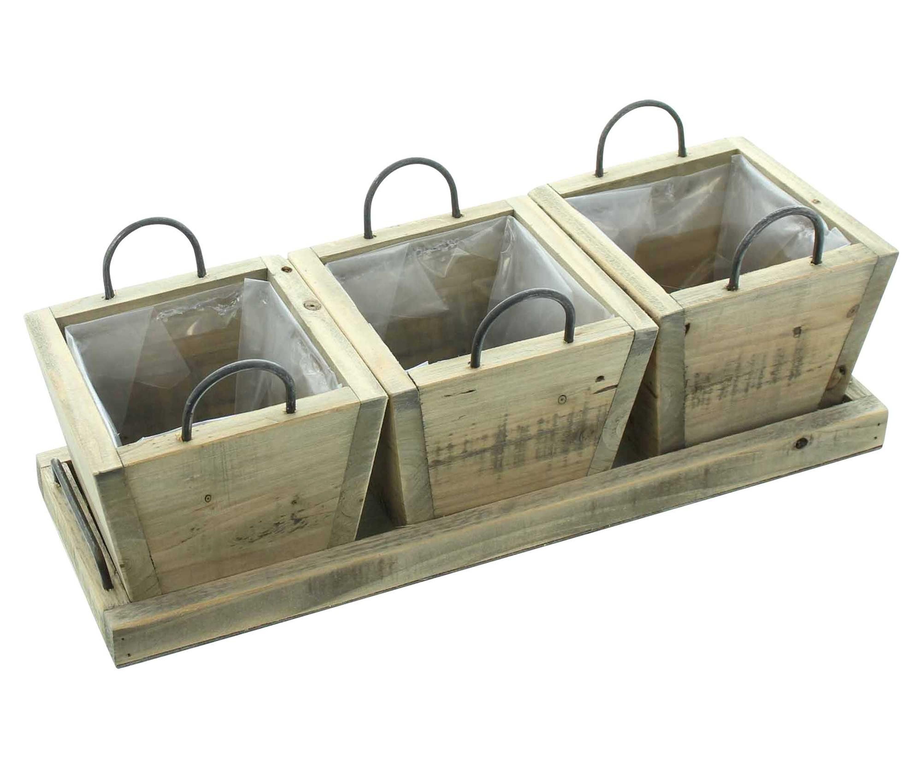 Pflanzeinsatz Holzpflanzer "Recycling-Chic"