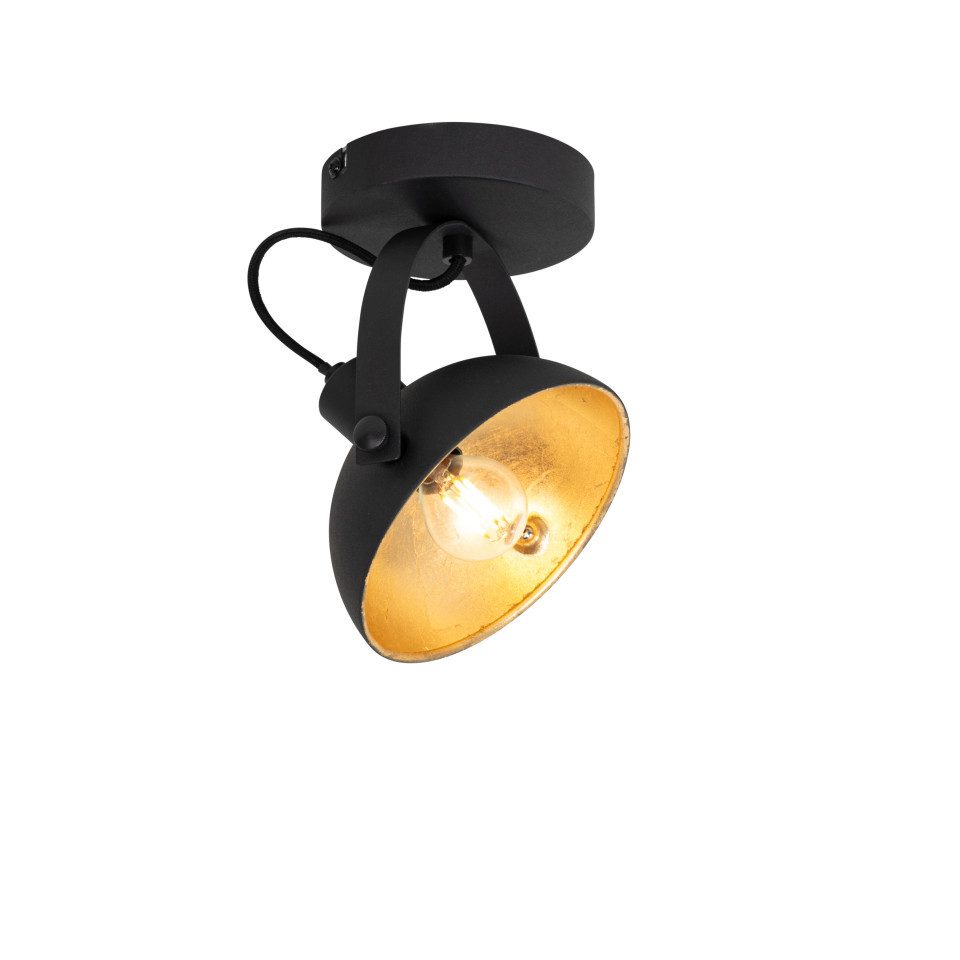 Qazqa LED Aufbaustrahler Magnax, ohne Leuchtmittel, E14, Schwarz, Industrie, Stahl, 1-flammig