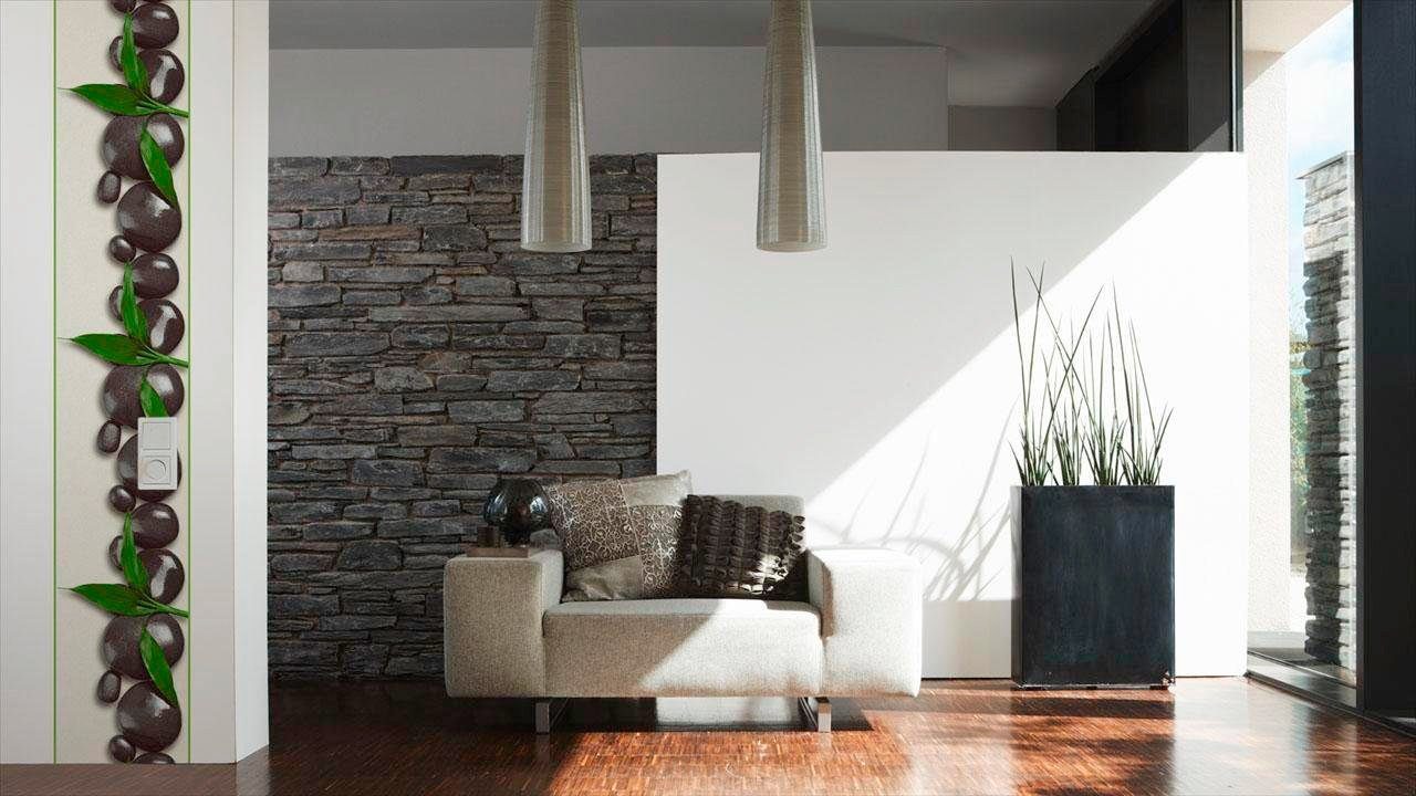 living walls Bordüre pop.up Panel, glatt, Motiv, Steinoptik, gemustert, Stein Tapete Japanisch Borte Wohnzimmer modern Design Kinderzimmer