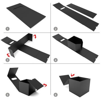 NIPS Papiertuchbox QUADRAT, (1 Stück) schwarz, stabile Pappe, für Kosmetik- und Taschentücherboxen