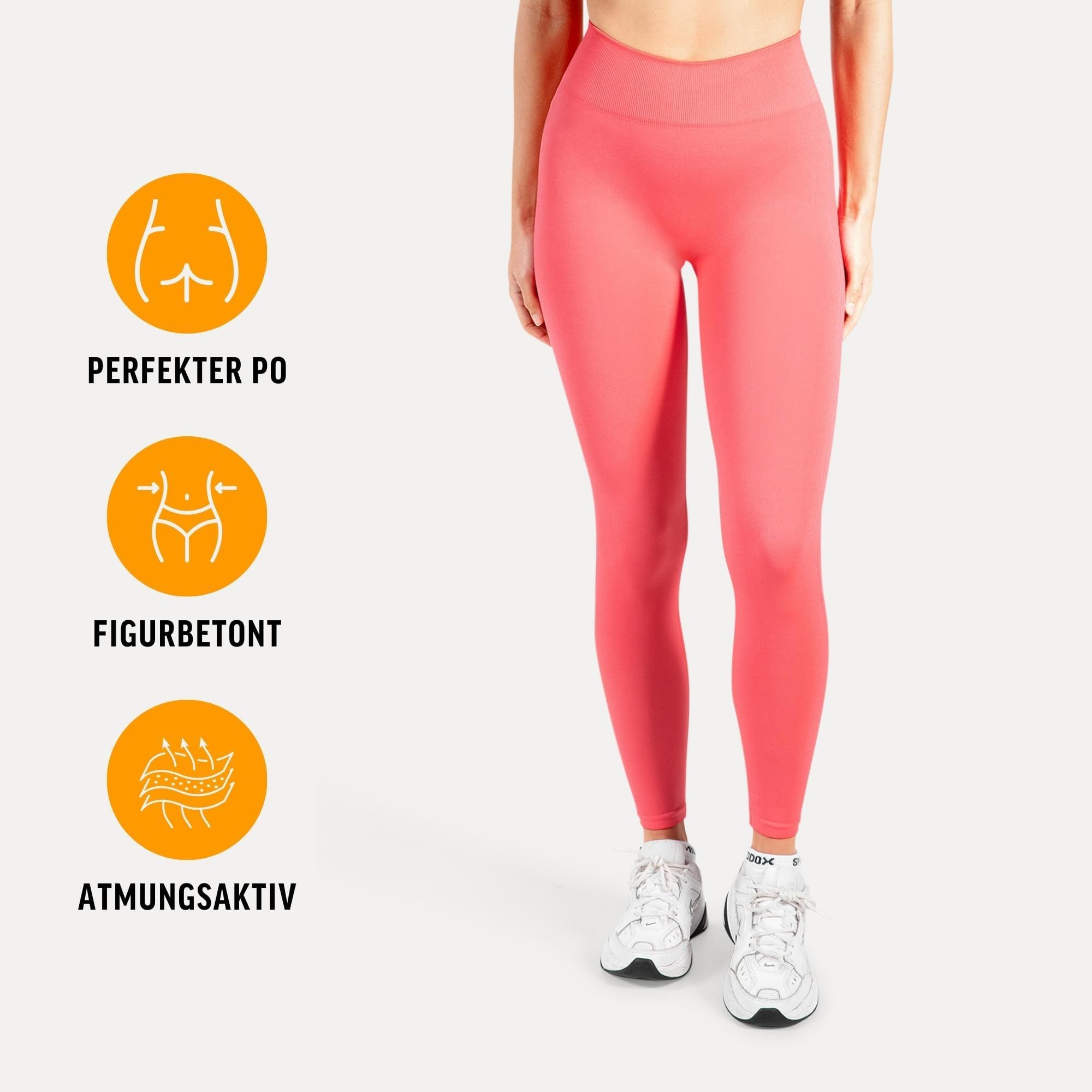 Smilodox Leggings Cetrina, Push Up Scrunch Leggings mit Schriftzug Fitness & Alltag Seamless, High Waist, Scrunch Sporthose, Atmungsaktiv, Blickdicht