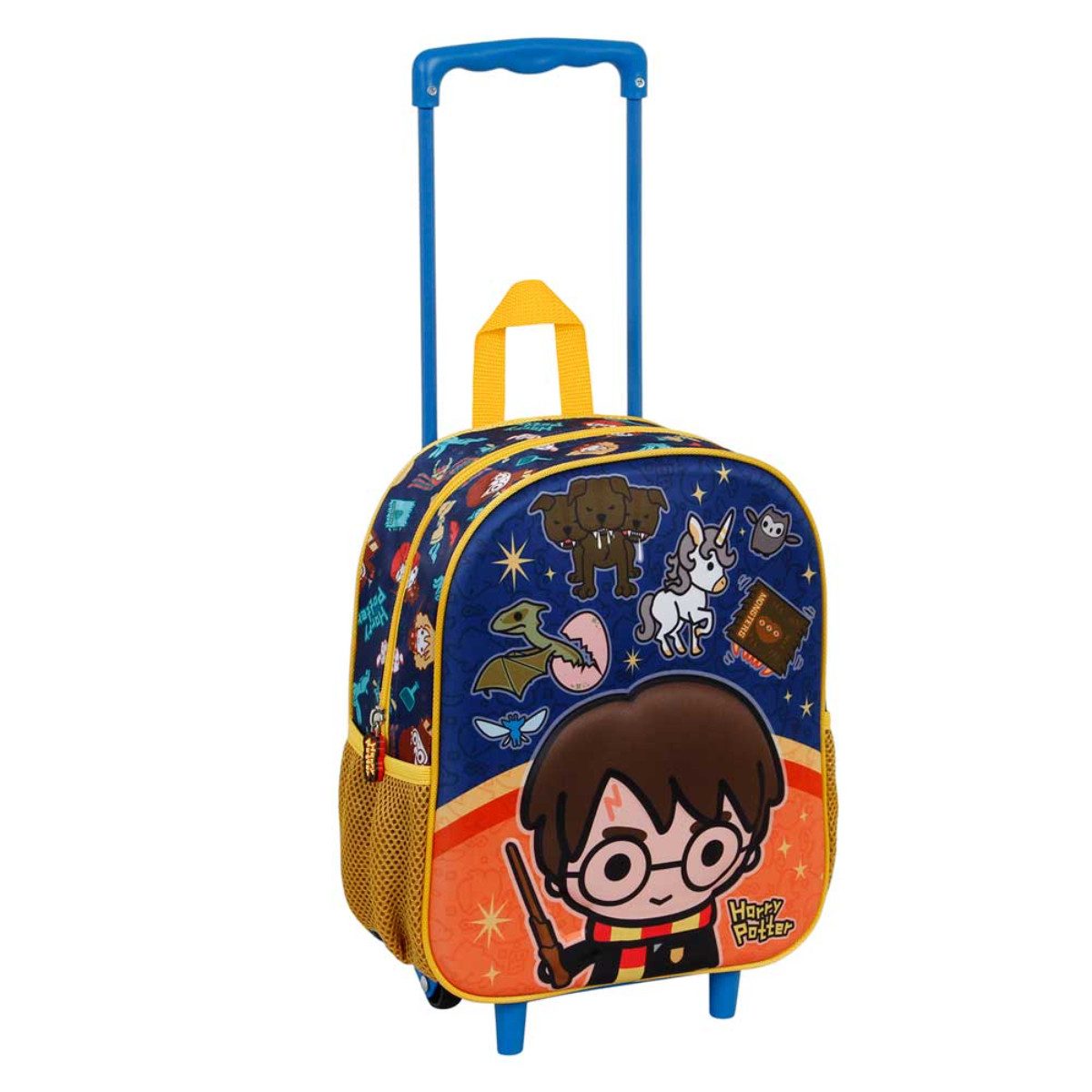 Harry Potter Rucksack Wappen Kinder Trolley 3D Orange Rollen Schule Reise