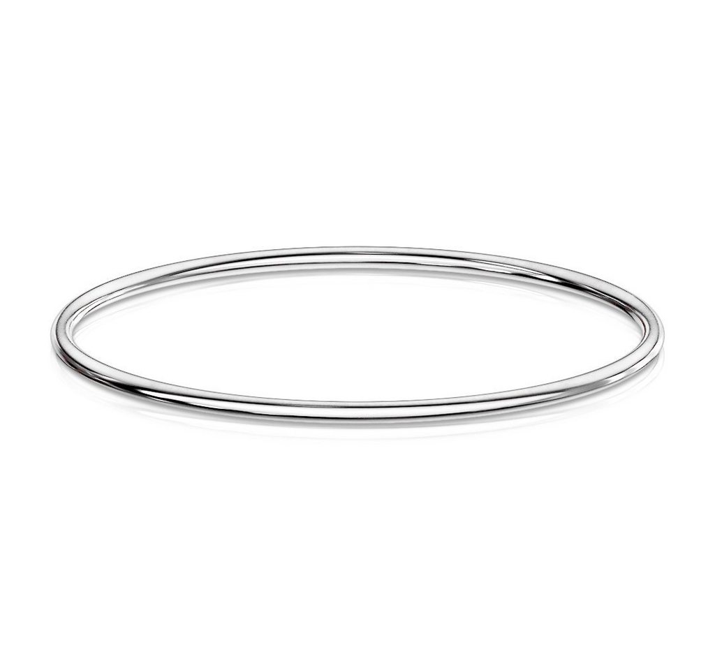 BUNGSA Armband Armreifen klassisch rund aus Edelstahl für Damen - Silber (1 Armband, 1-tlg), Bracelet Armschmuck