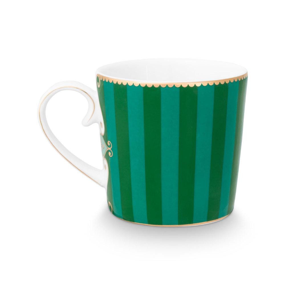PiP Studio Tasse Henkelbecher Love Birds Stripes Emerald Grün (150ml) – Bild 4 von 5