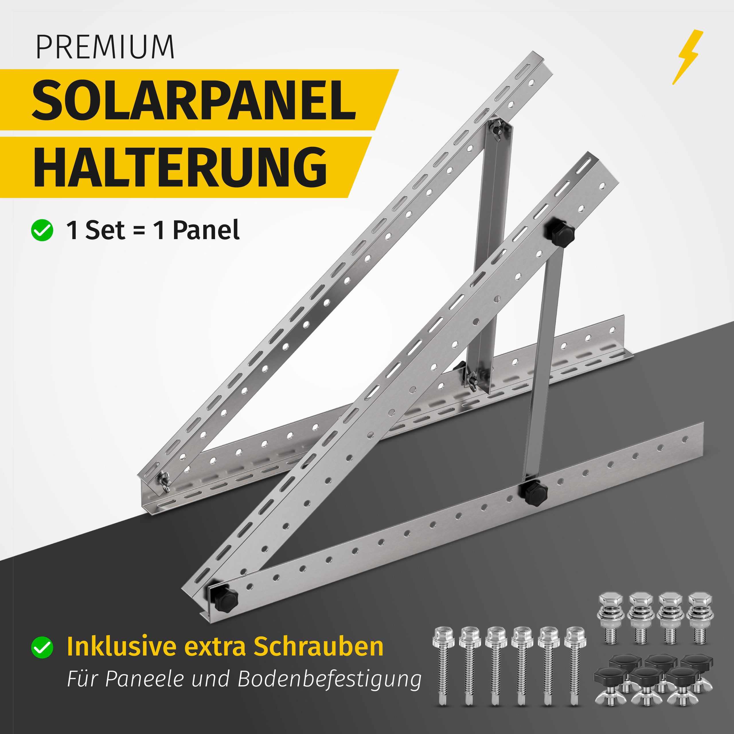 avoltik Solarmodul-Halterung Solarmodul Halterung für Flachdach Wand 0°-90° Alu Aufständerung, (Solarmodul Halterung für Flachdach Wand 0°-90° Alu Aufständerung, Solarmodul Halterung für Flachdach Wand 0°-90° Alu Aufständerung, Farbe silber oder schwarz (je nach Auswahl)