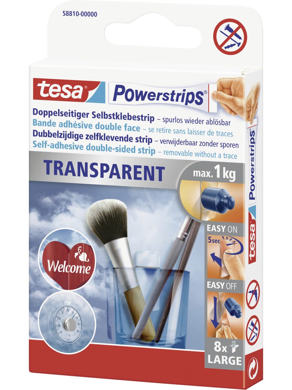 Klebehaken tesa Powerstrips Large transparent