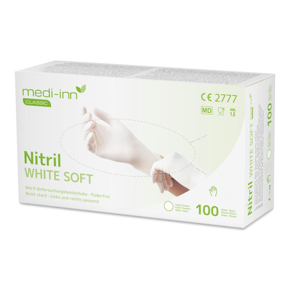 Medi-Inn Nitril-Handschuhe Nitril White Soft Einmalhandschuhe, weiß, puderf günstig online kaufen