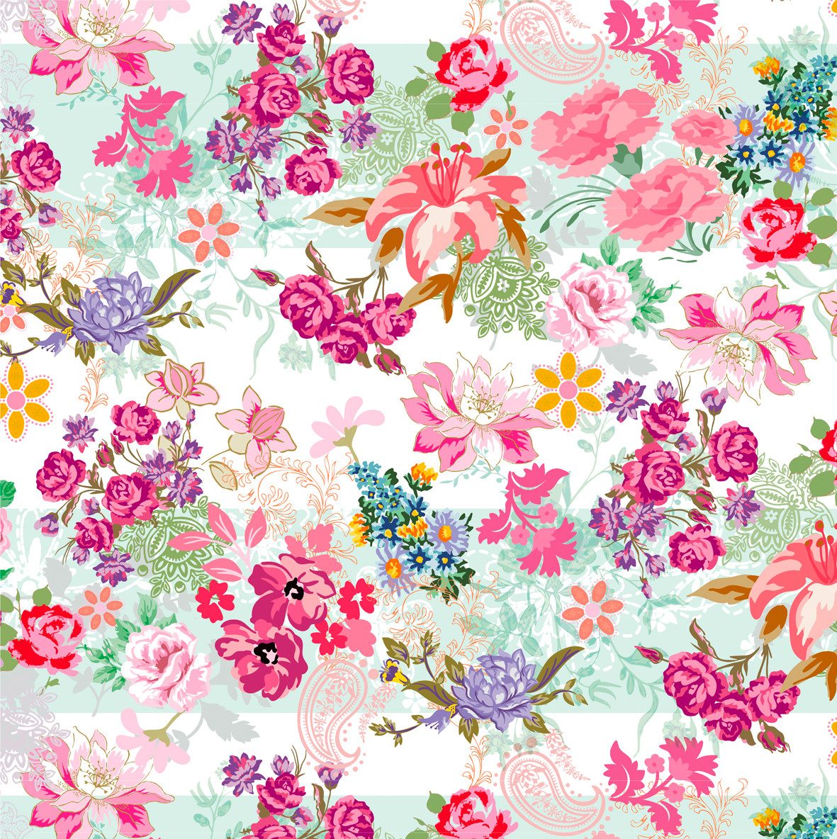 BSB Grußkarten Geschenkpapier - Kraftpapier - Röllchen - 70x150 cm - Blooming