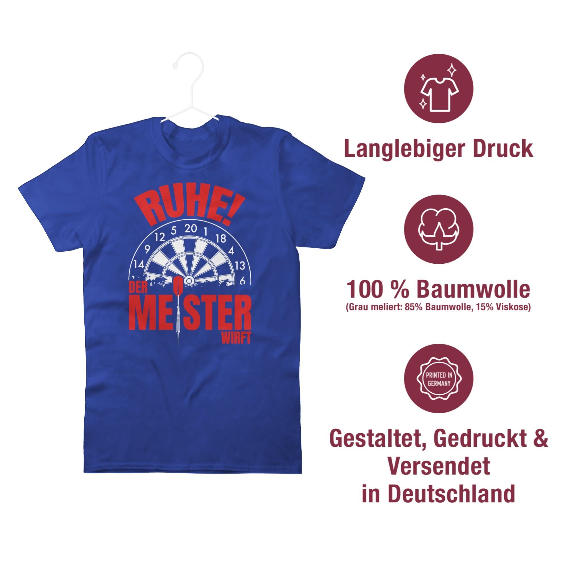 Sport Zubehör Der wirft Royalblau Ruhe! Meister 02 T-Shirt Shirtracer