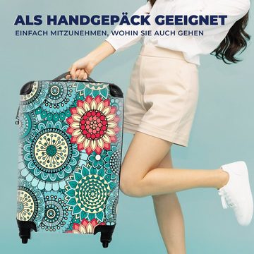 MuchoWow Handgepäckkoffer Mädchen - Blumen - Muster - Mädchen - Kinder - Kinder, 4 Rollen, Reisetasche mit rollen, Handgepäck für Ferien, Trolley, Reisekoffer