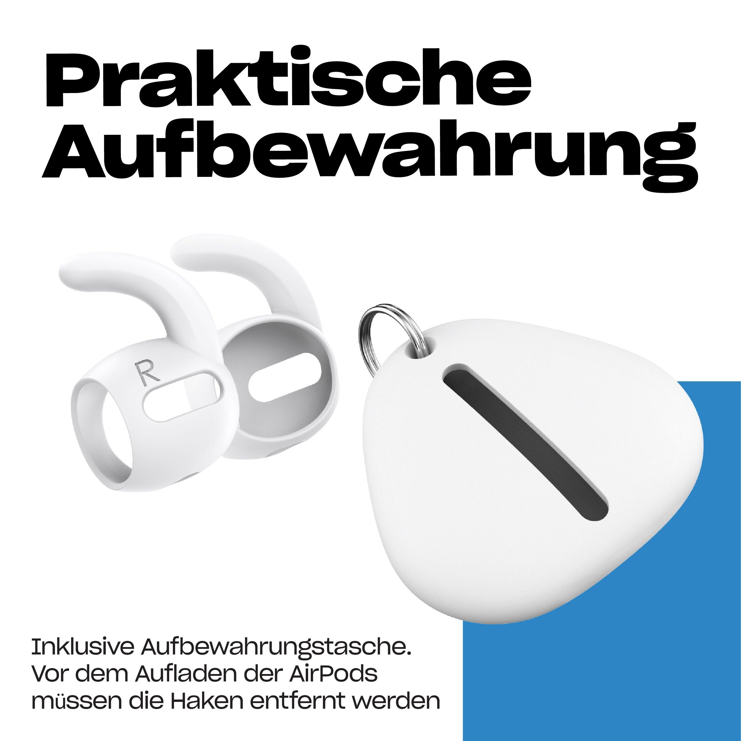Proof Labs S5 Ohrhaken Anti-Rutsch Ohrbügel Aufsätze für Apple AirPods Pro Ohrpolster (Bessere Klangleistung, für AirPods Pro)