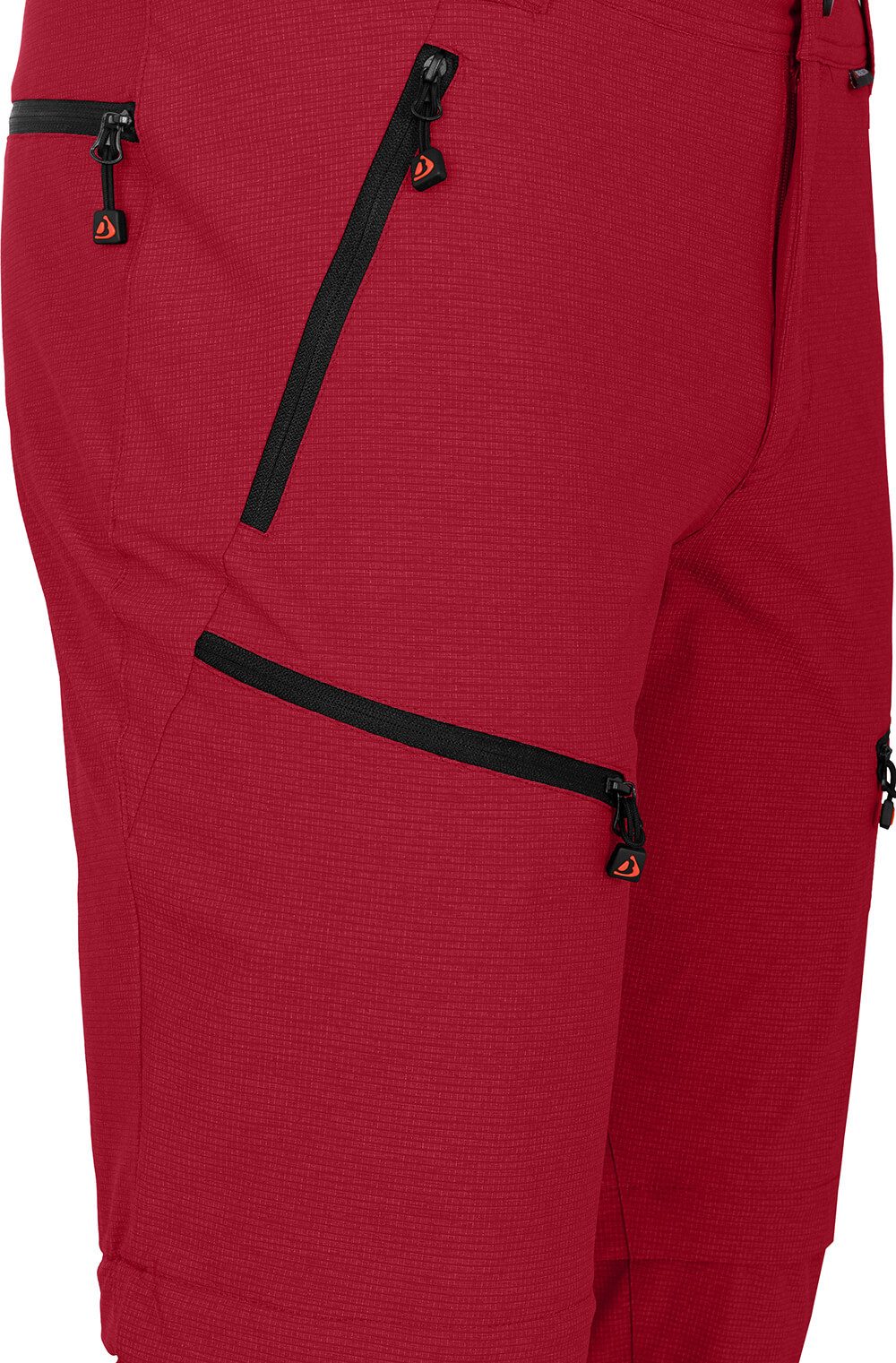 Bergson Outdoorhose LEBIKO Zipp-Off Herren Wanderhose, robust, elastisch, Langgrößen, rot – Bild 4 von 5