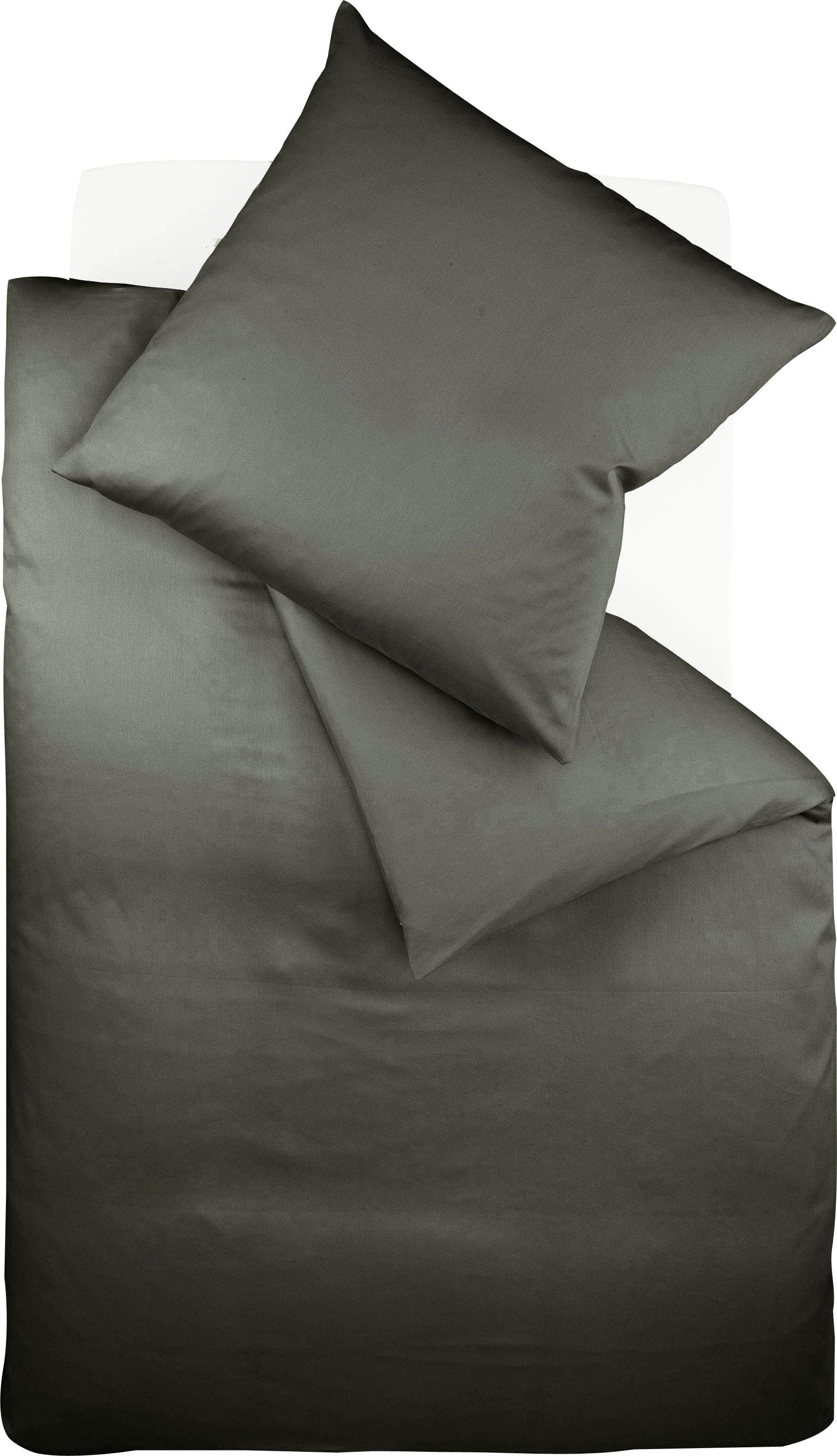 fleuresse Bettwäsche Colours in 135x200, 155x220 oder 200x200 cm, Interlock-Jersey, 2 teilig, Bettwäsche aus 100% Baumwolle, uni, mit Reißverschluss