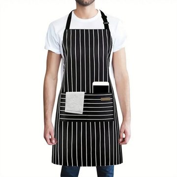 RefinedFlare Grillschürze Schwarz gestreifte Schürze, verstellbar, Unisex, (1-tlg)