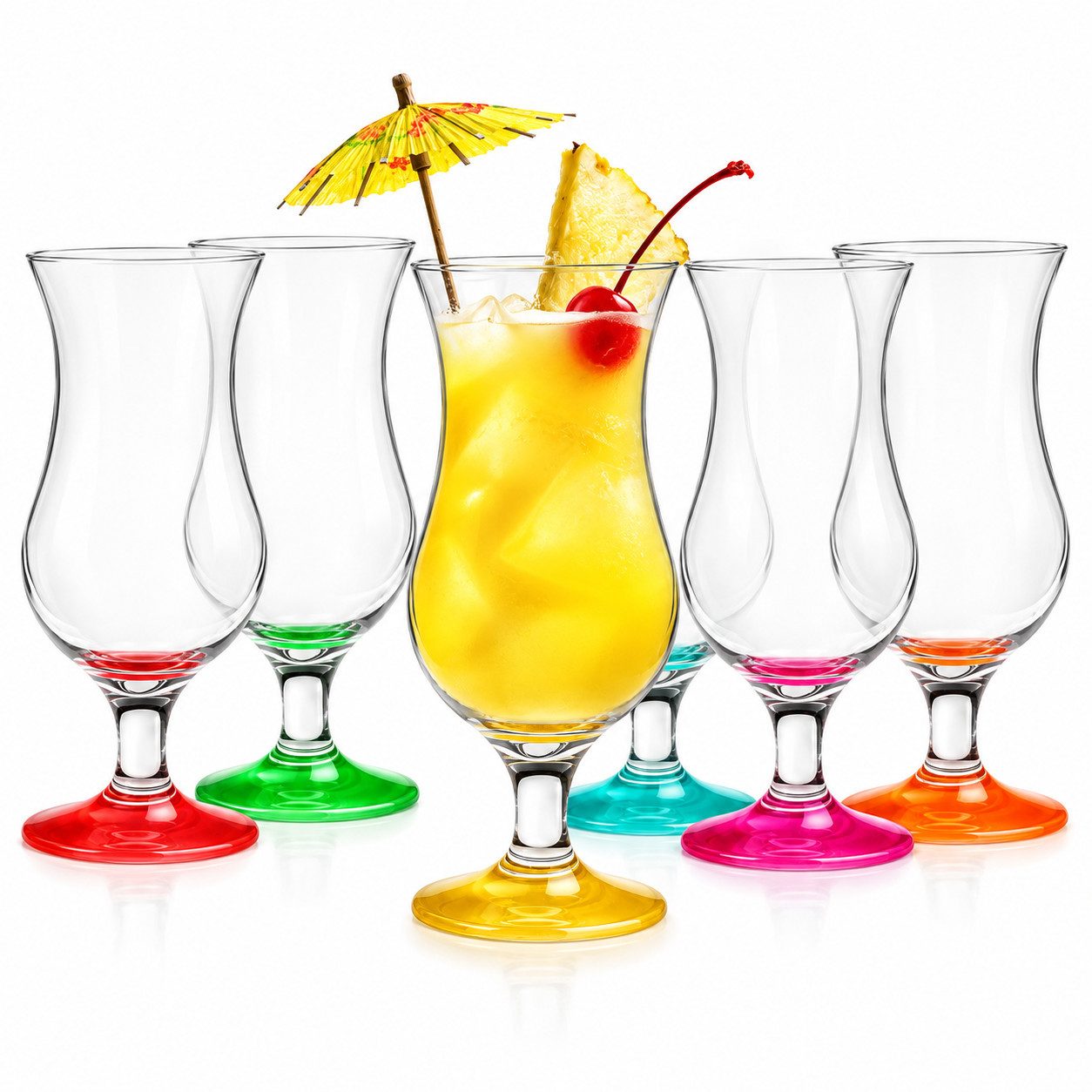 Sendez Gläser-Set 6 Cocktailgläser Mix Farbe 480ml Cocktailglas Longdrinkgläser, 6-tlg., Glas