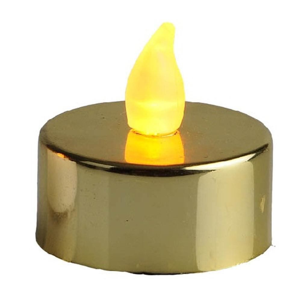 WieWin Teelicht Flameless LED Teelicht gold 2 Stück (2-tlg)