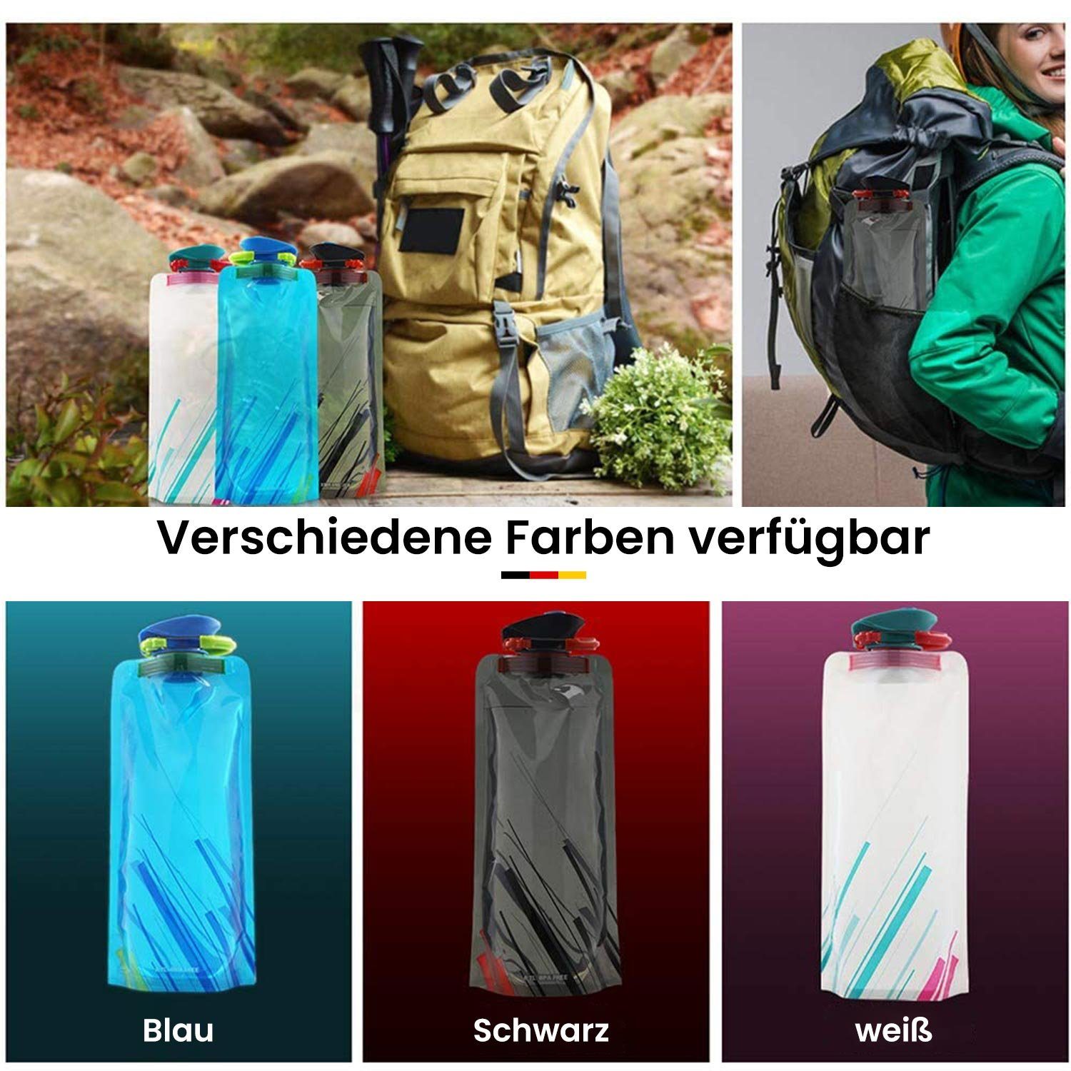 Faltbare Wandern,Reisen Weiß tlg. 2 MAGICSHE Trinkblase für