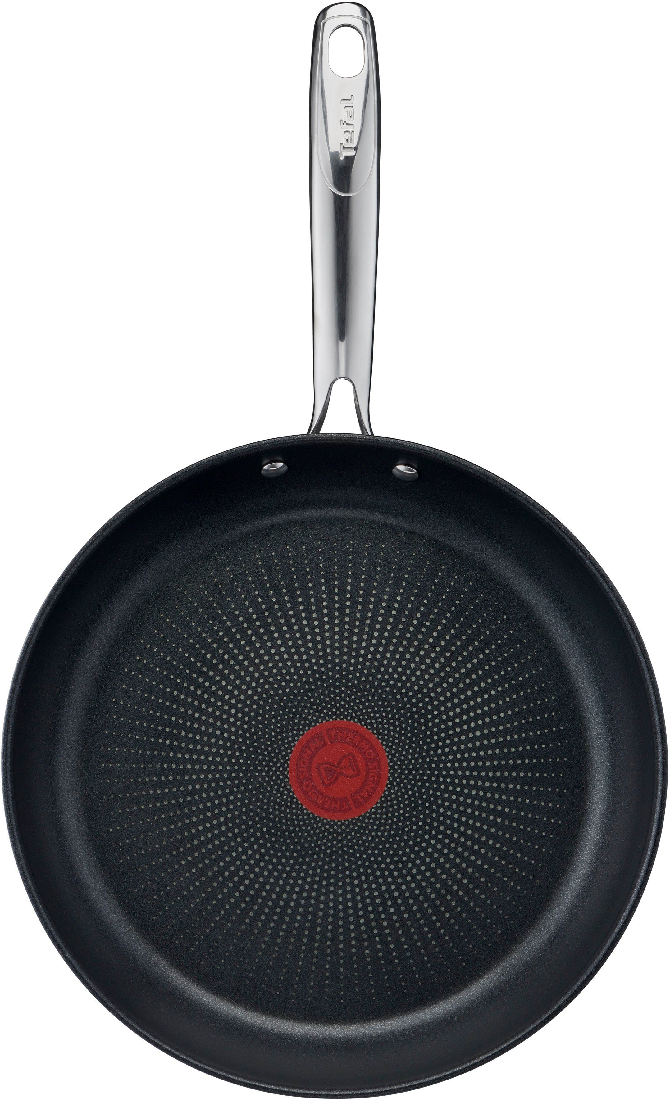 Tefal Bratpfanne Duetto+, langlebige Antihaftversiegelung, Thermo-Signal, Edelstahl, Premium Edelstahl, Induktionspfanne, für alle Herdarten geeignet